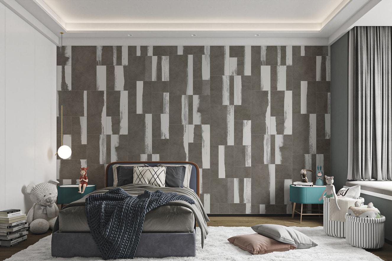 Modern Abstract Geometric Tile Pattern Wallpaper