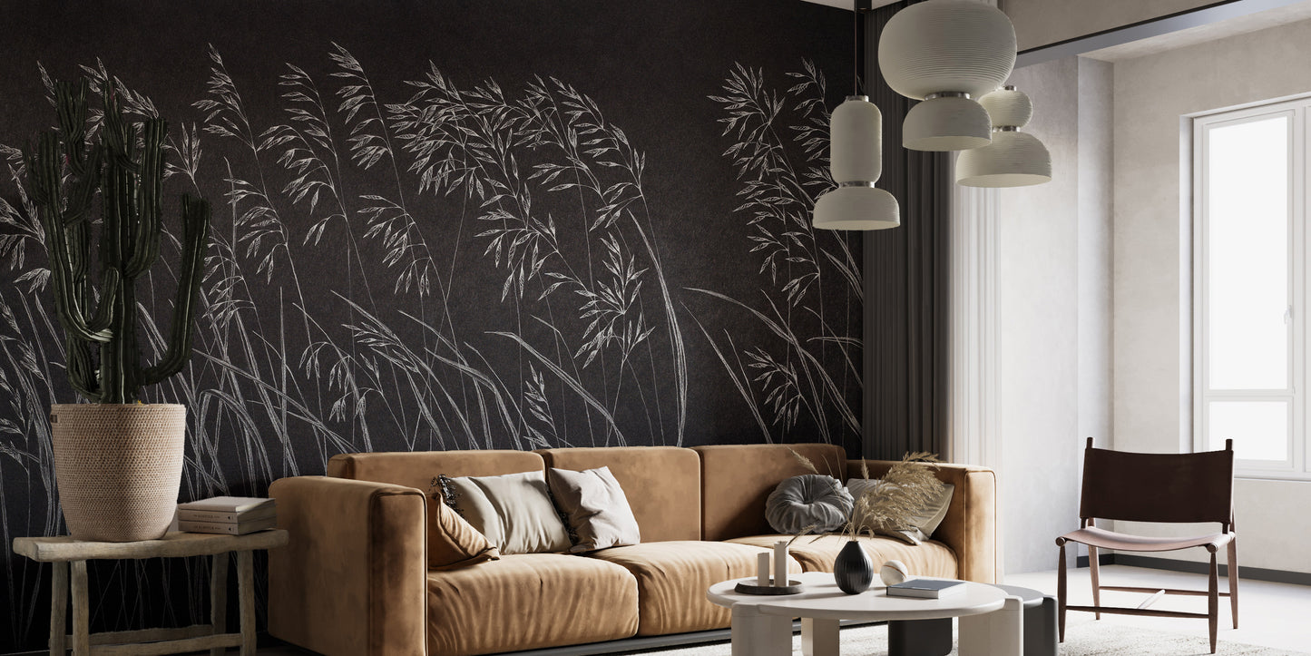 Dark botanical wallpaper for modern spaces
