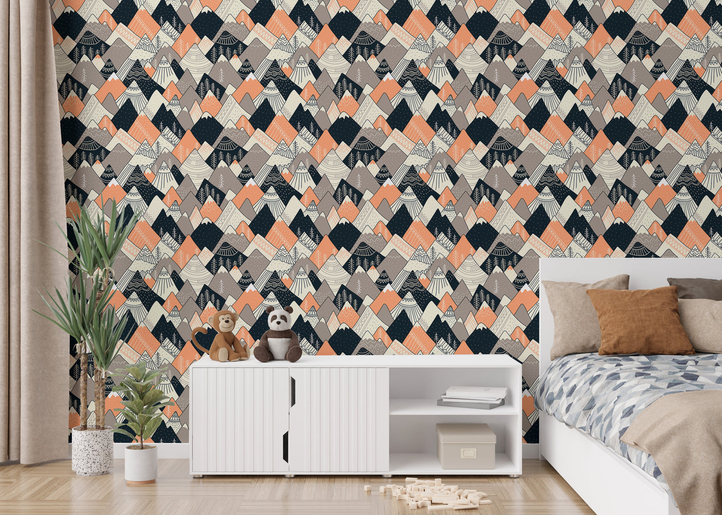 Seamless Pattern Mountains Scandinavian Wallpaper