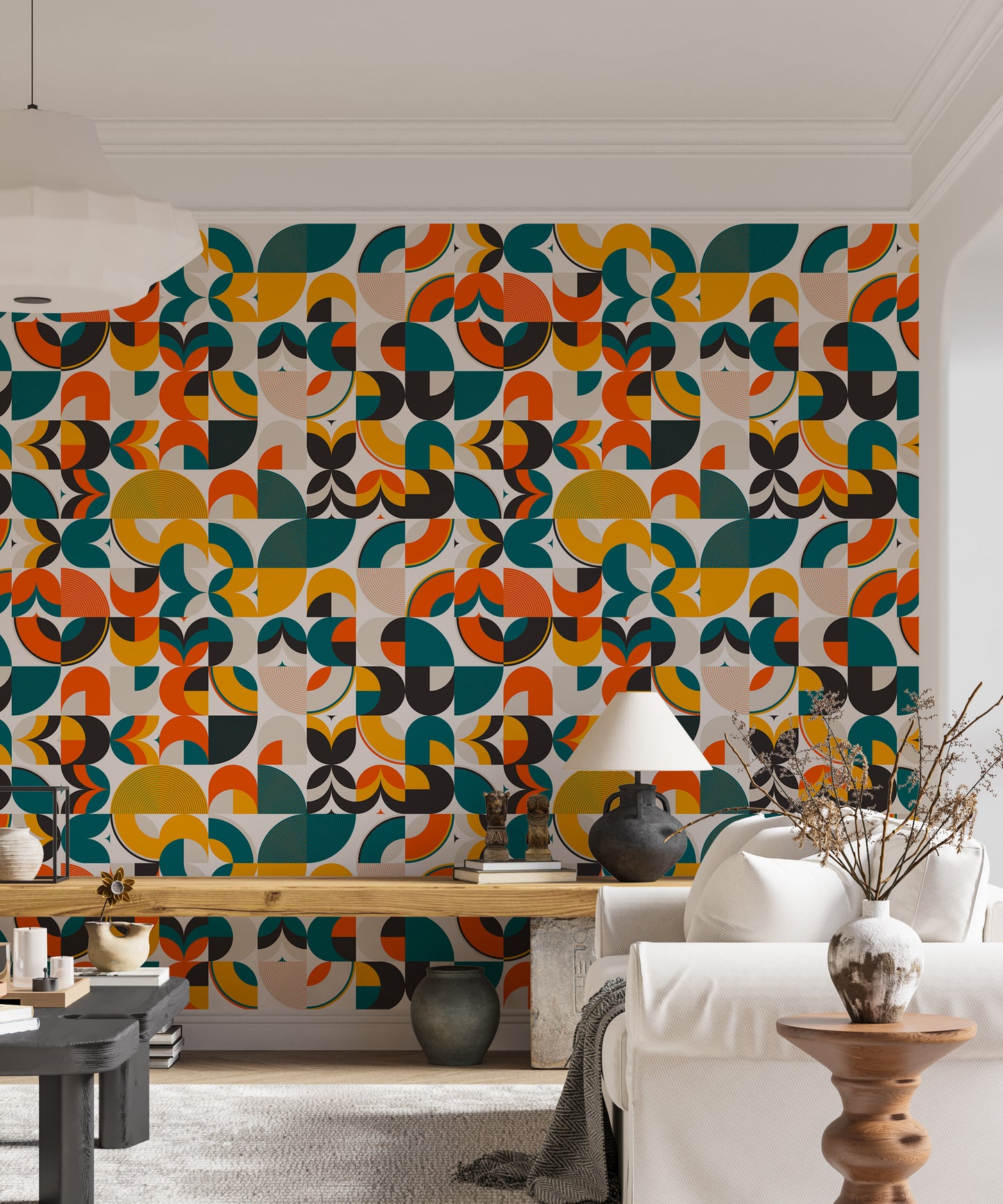 Abstract Vector Geometric Shapes Scandi Art Wallpaper