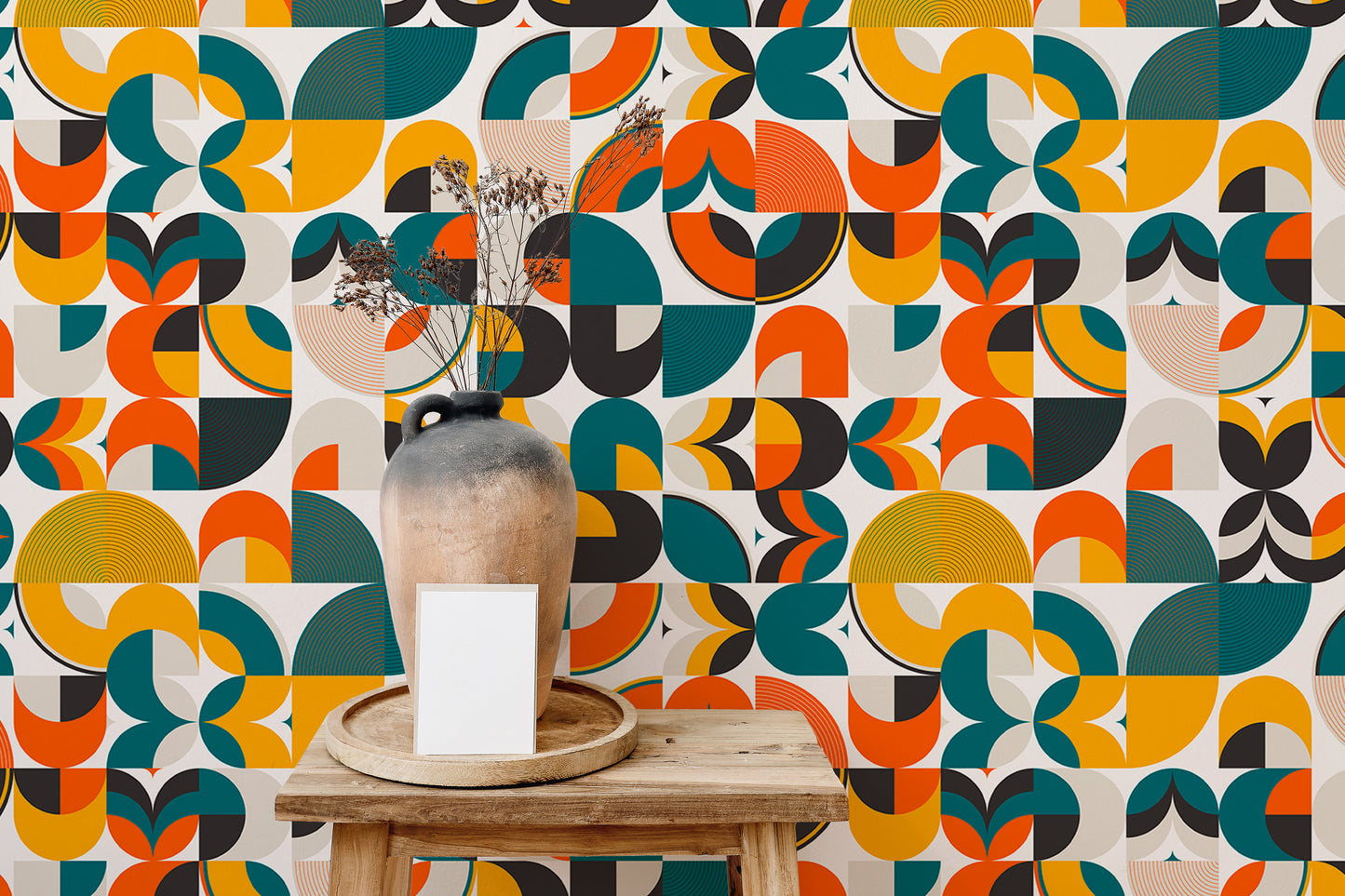 Abstract Vector Geometric Shapes Scandi Art Wallpaper