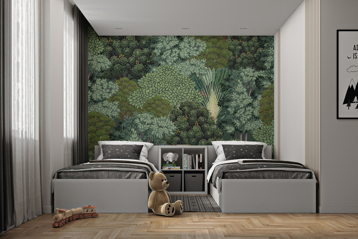 Exotic Tropical Jungle Canopy Mural