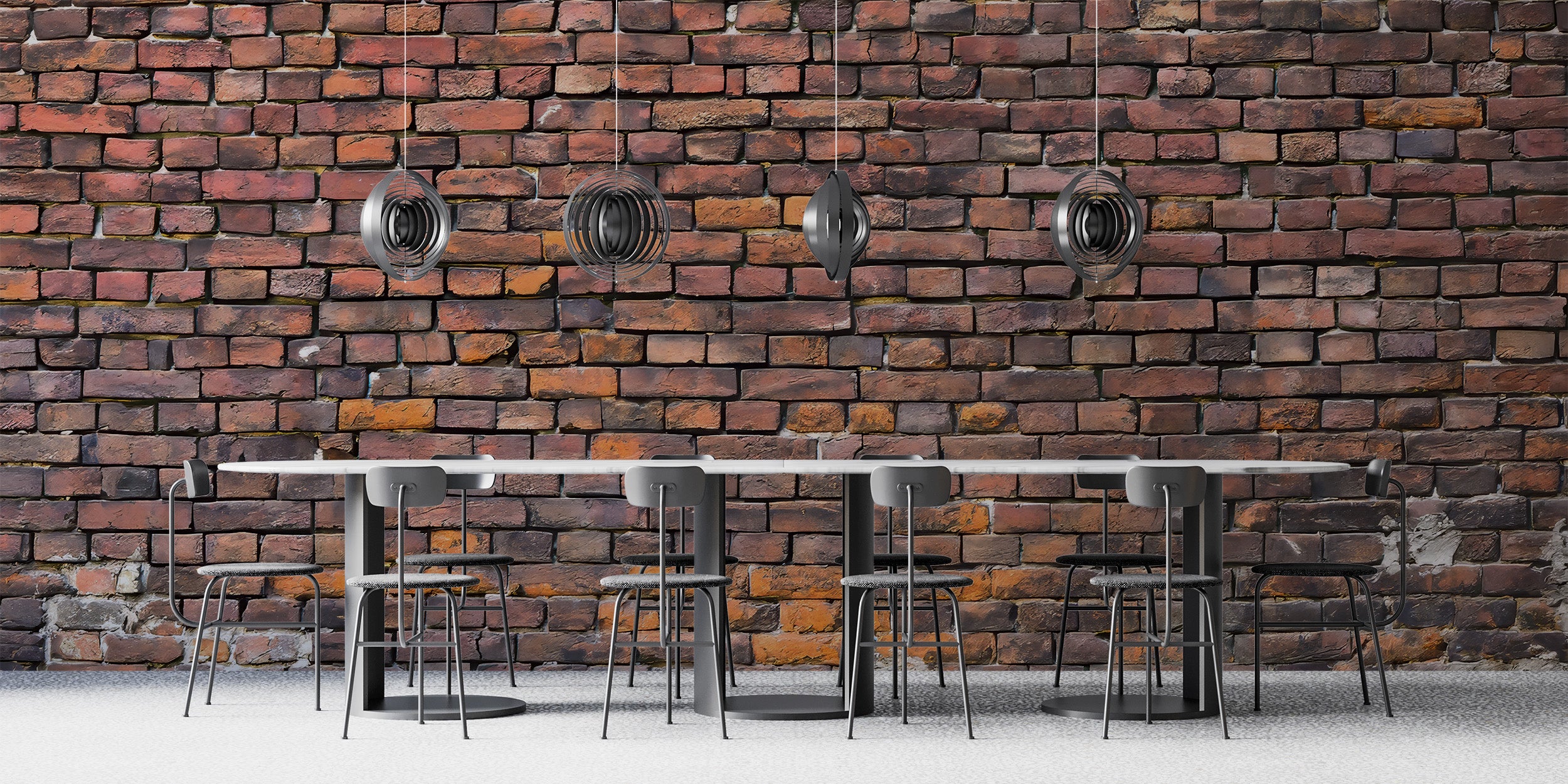 Industrial-style urban brick mural for edgy room decor