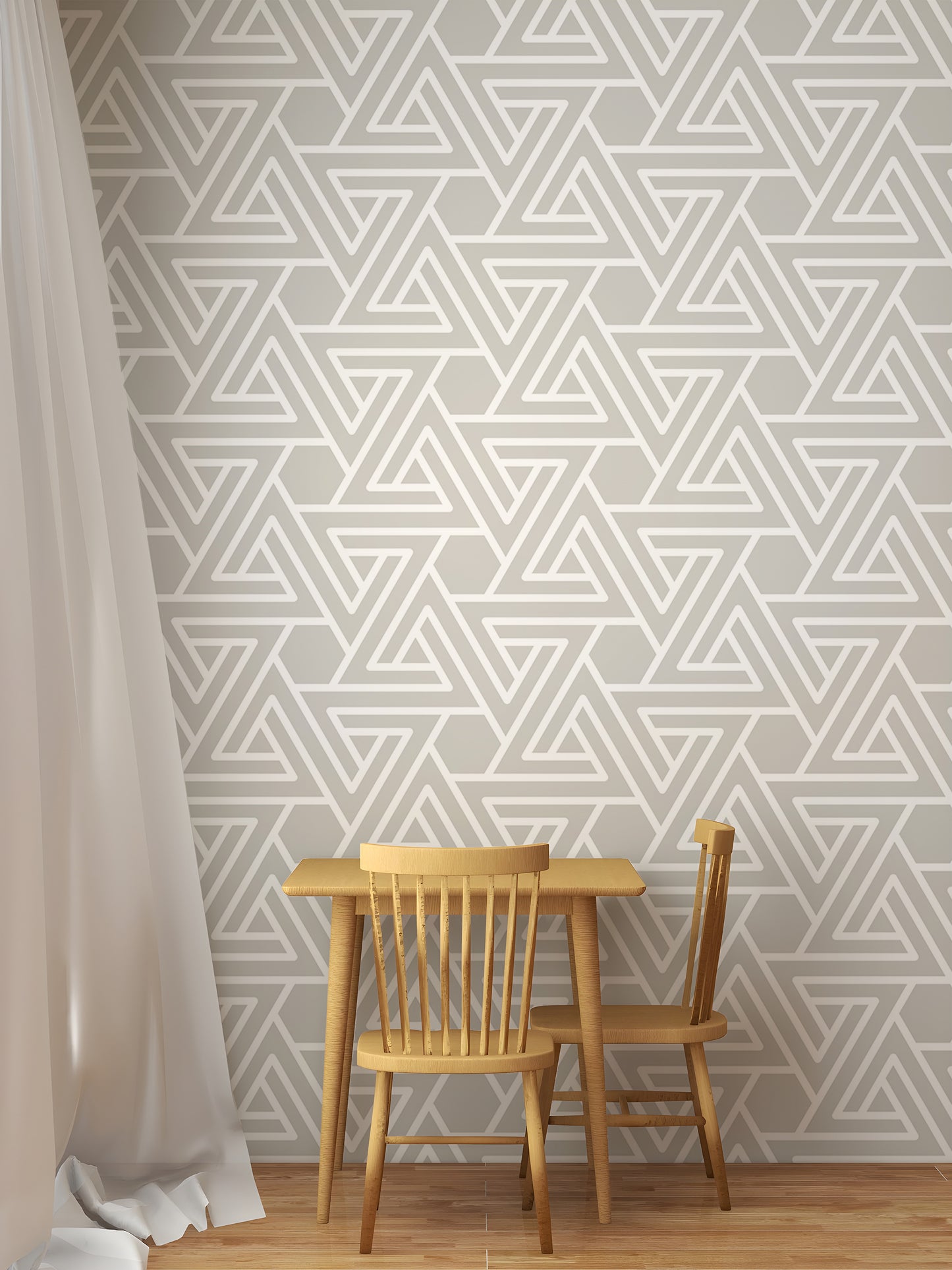 Abstract Simple Geometric White Line Wallpaper