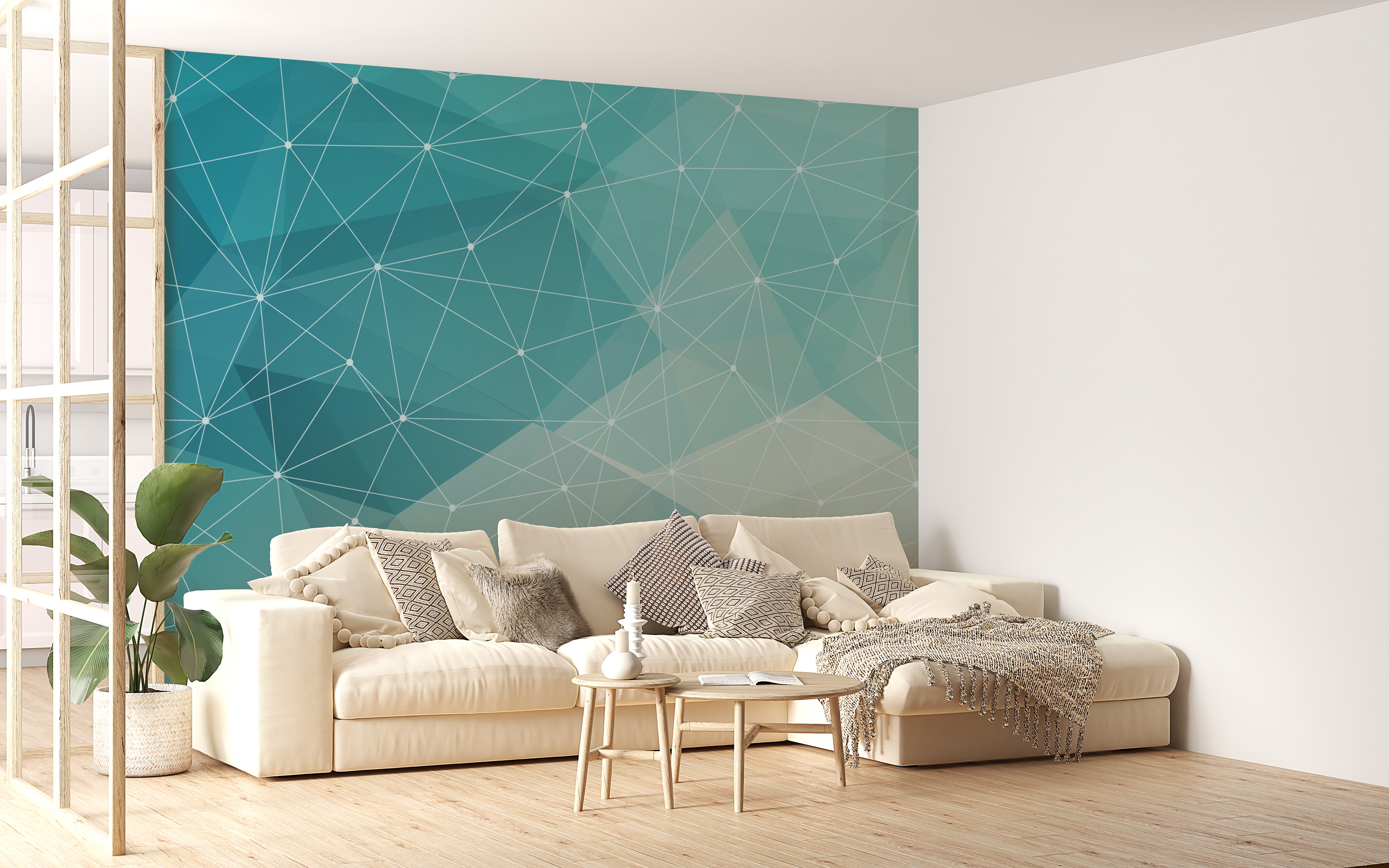 Luxurious crystal geometric wallpaper mural
