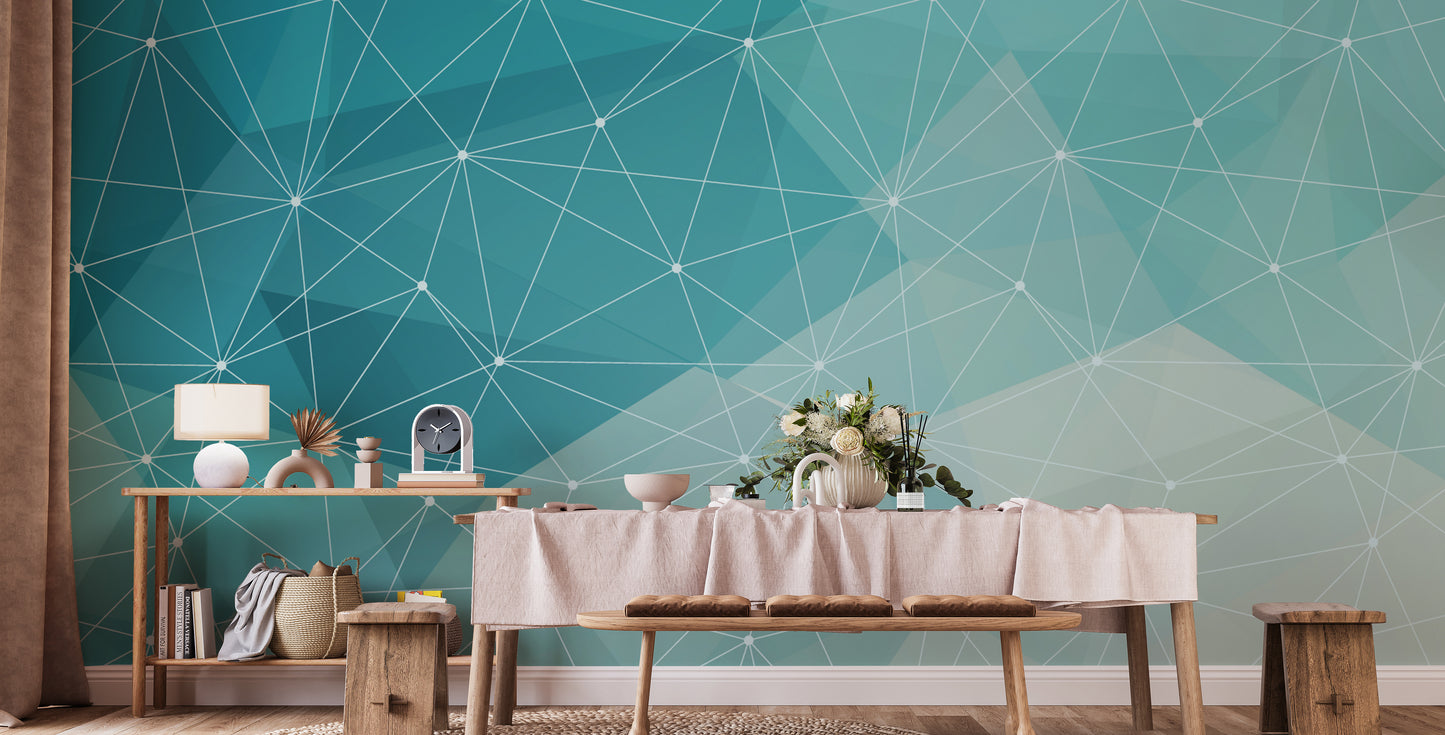 Stylish geometric wallpaper mural accent
