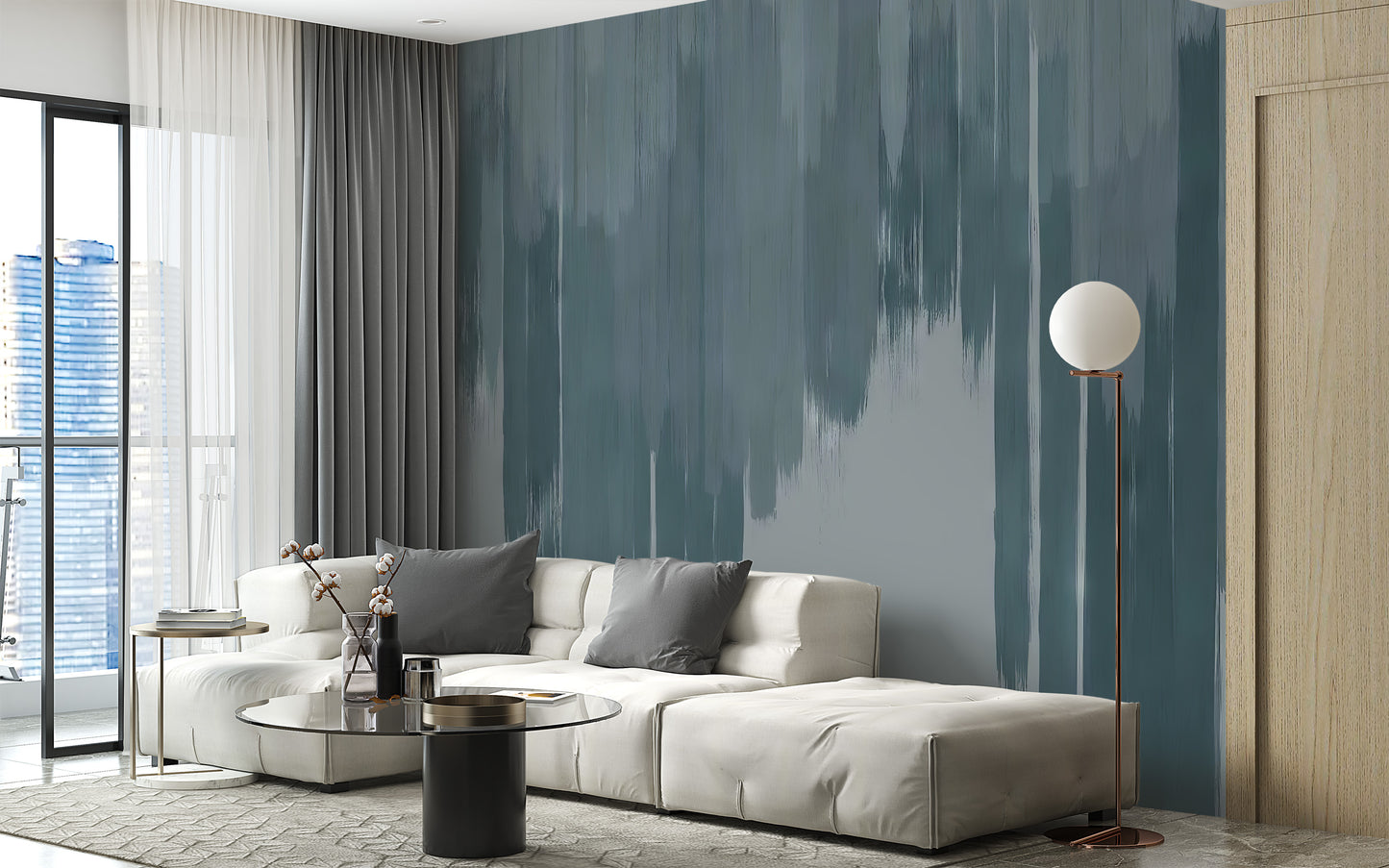 Blue Fade Abstract Wall Mural