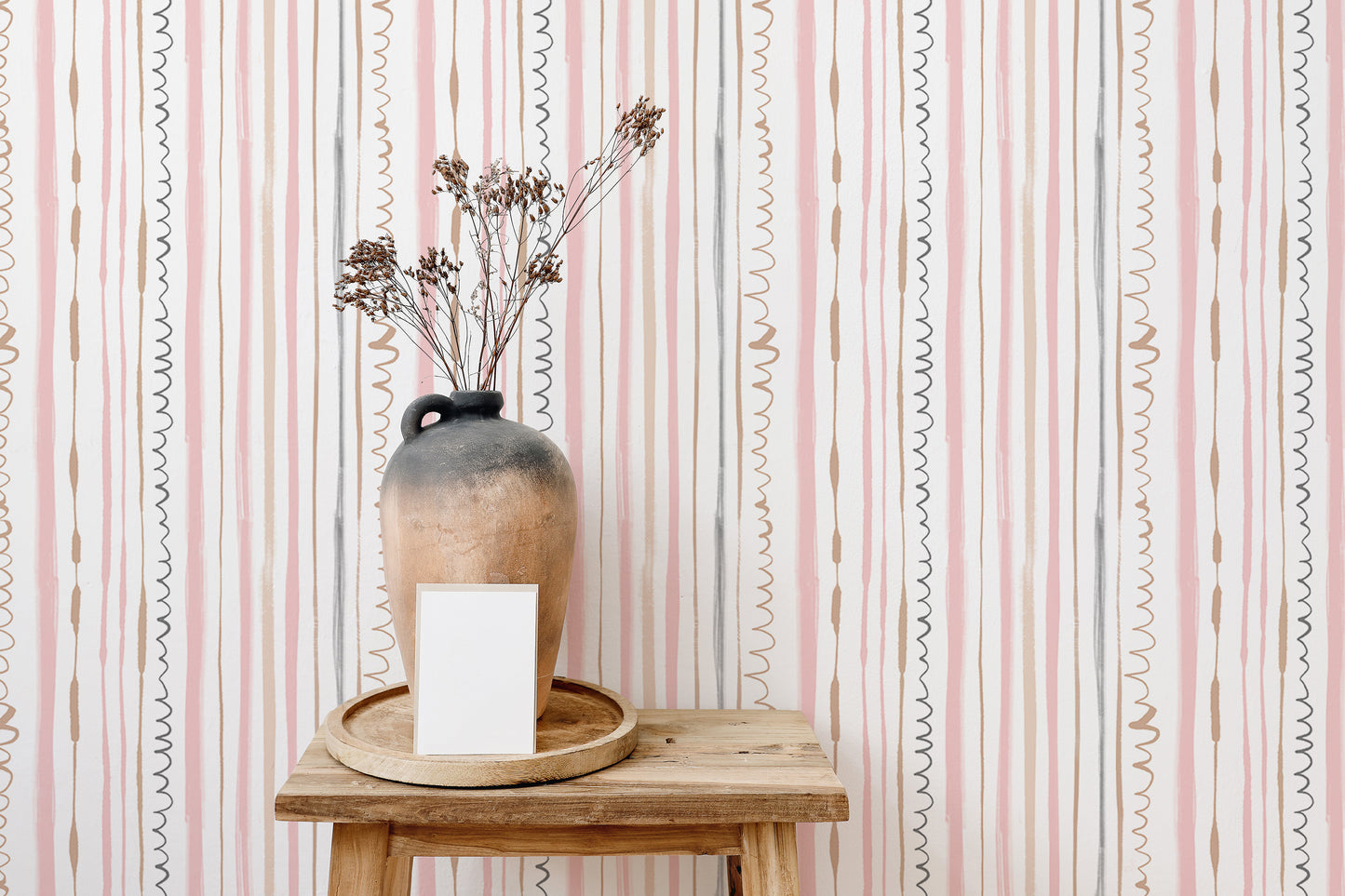 Seamless Pattern Vertical Lines Pink Wallpaper