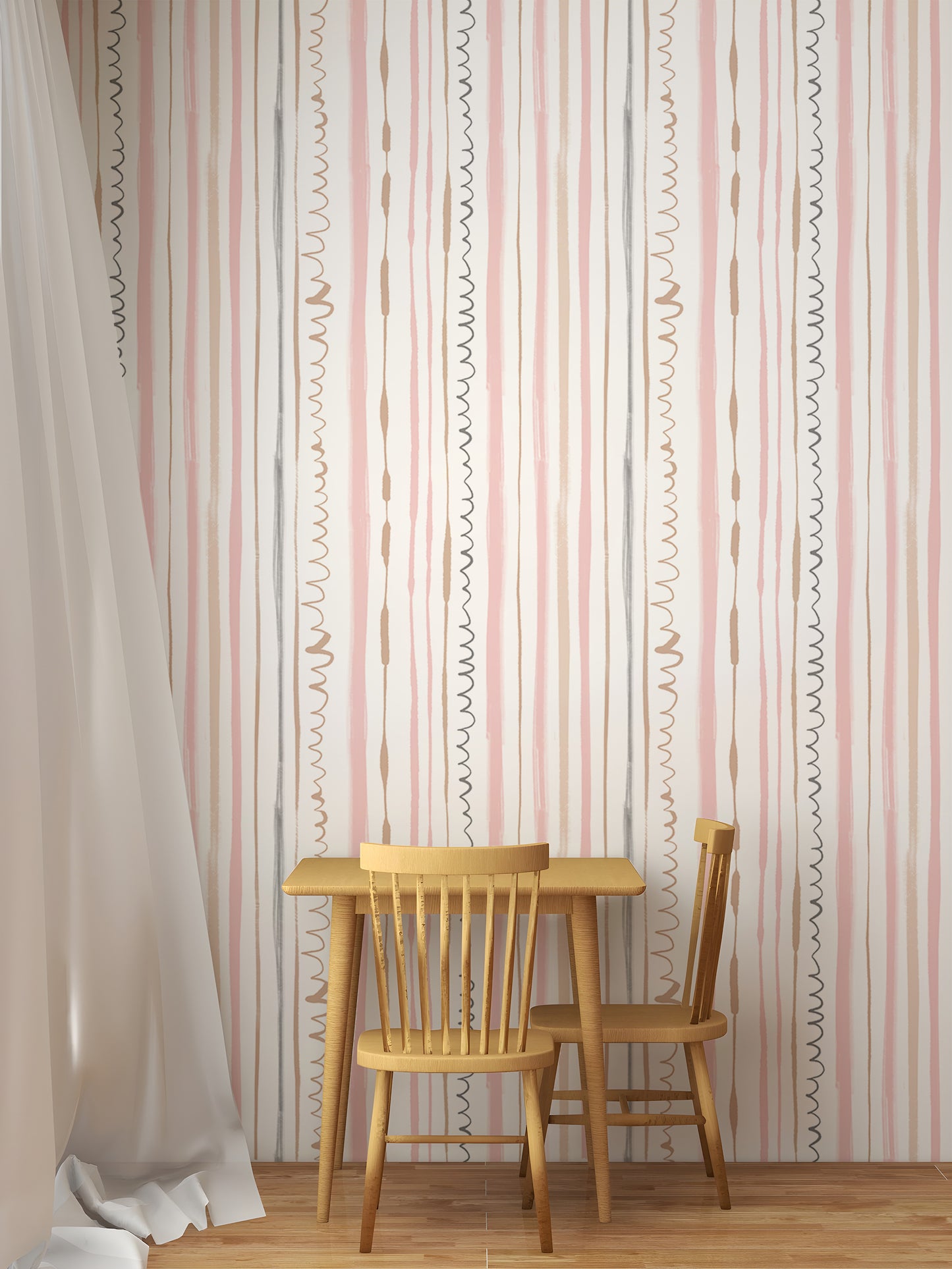 Seamless Pattern Vertical Lines Pink Wallpaper