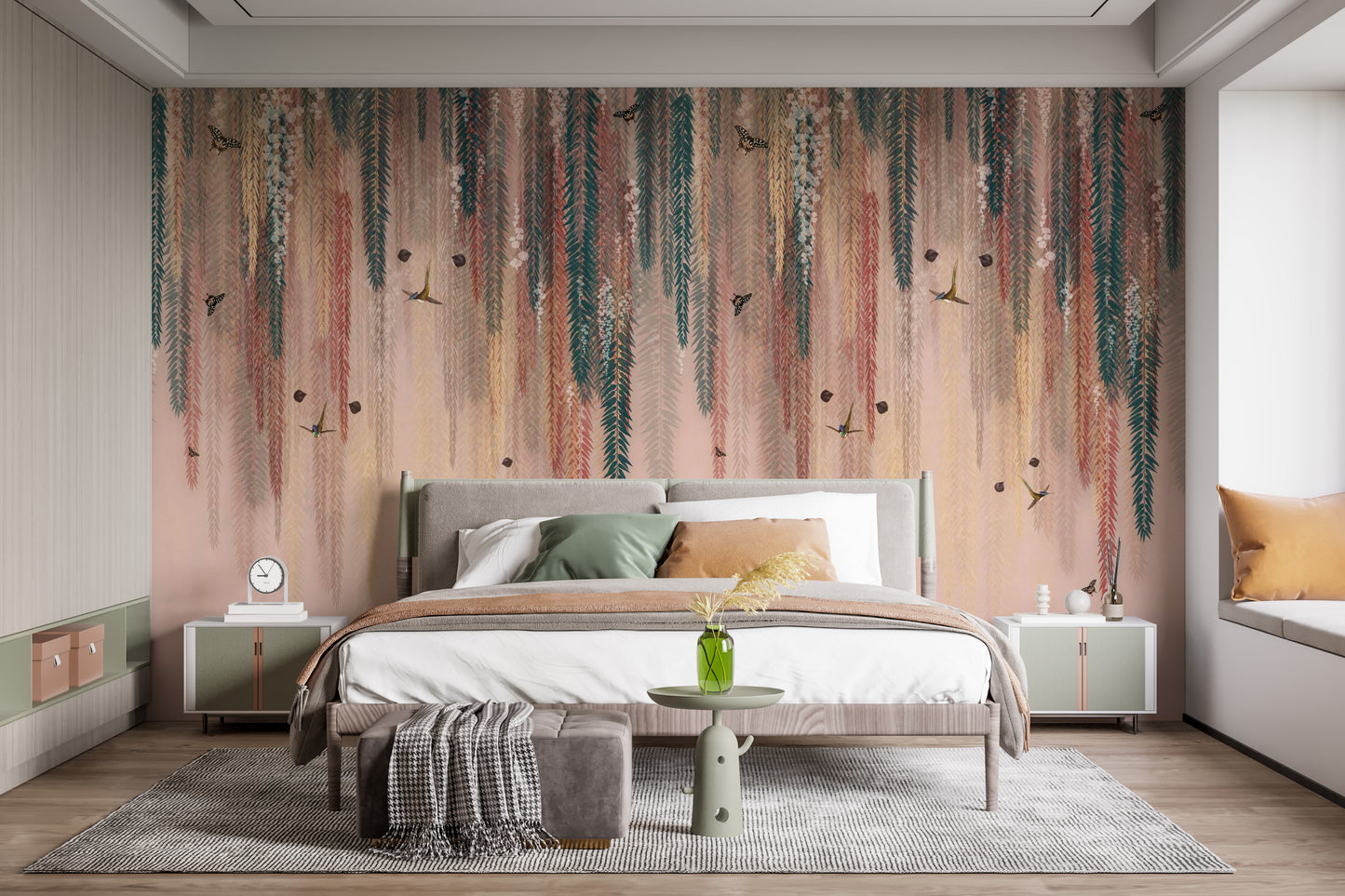 Golden Glow Wisteria Wallpaper Mural