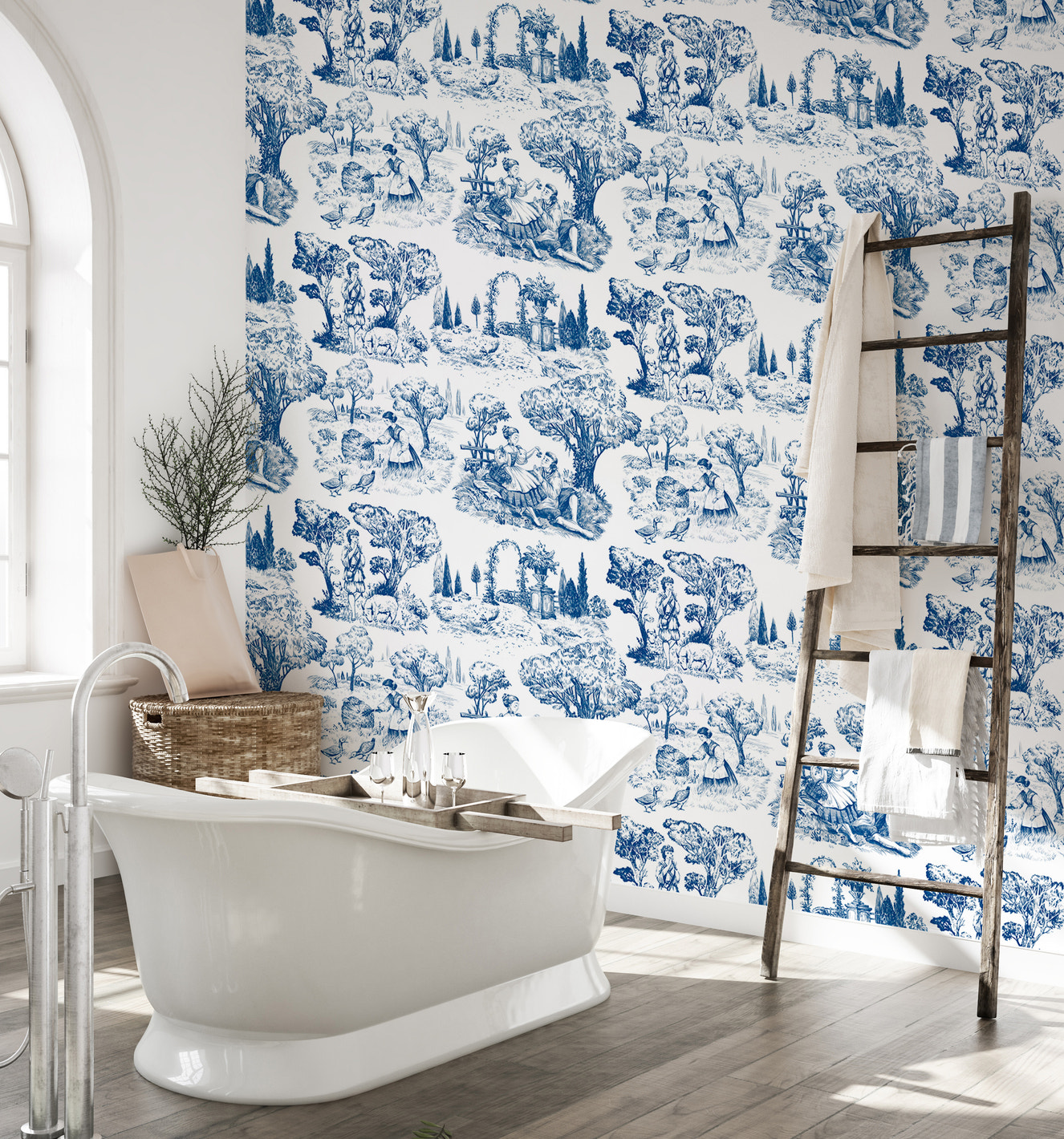 Toile De Jouy Illustration Nature Old French Wallpaper