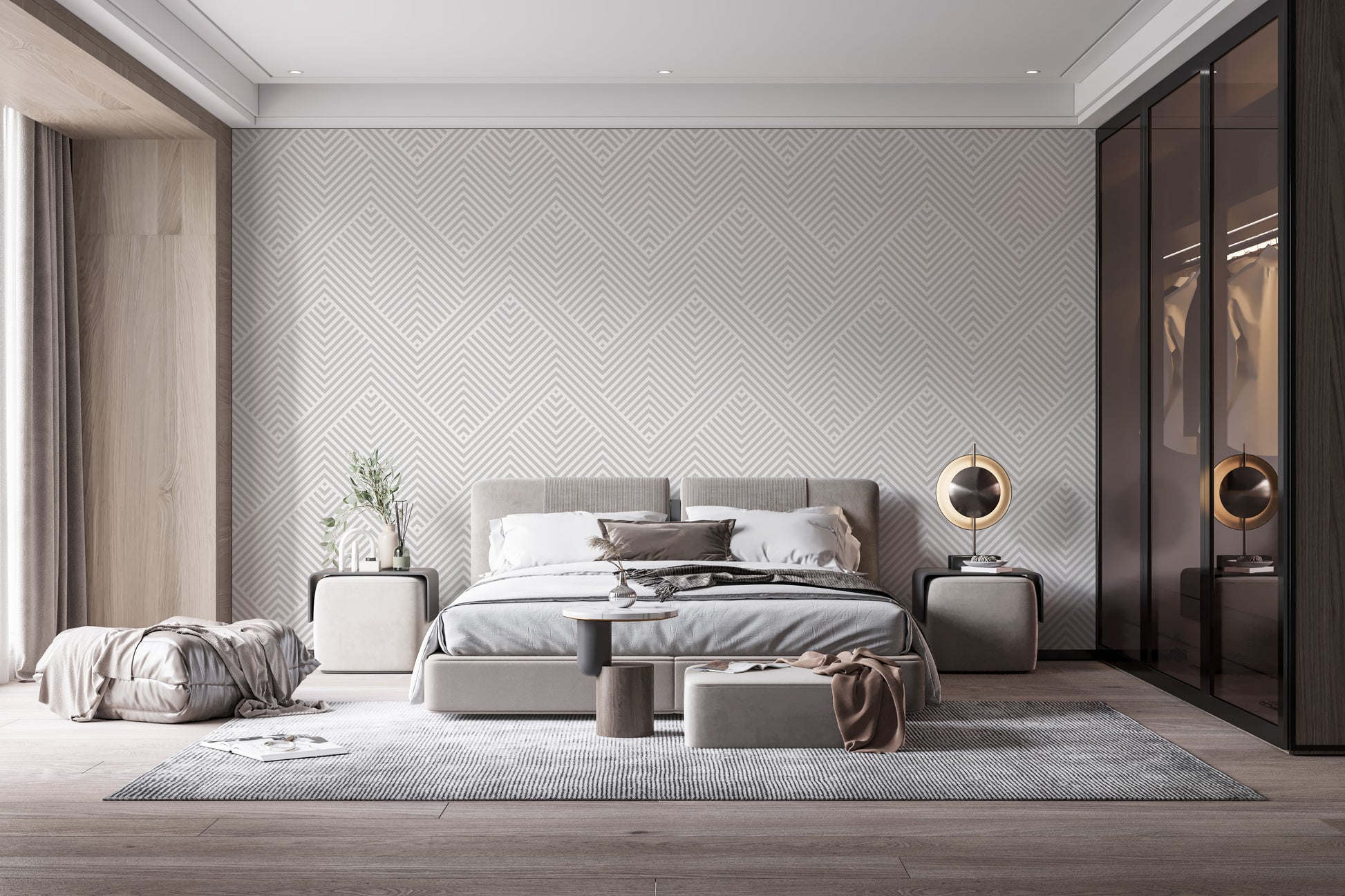 Neutral gray wallpaper in a minimalist style
