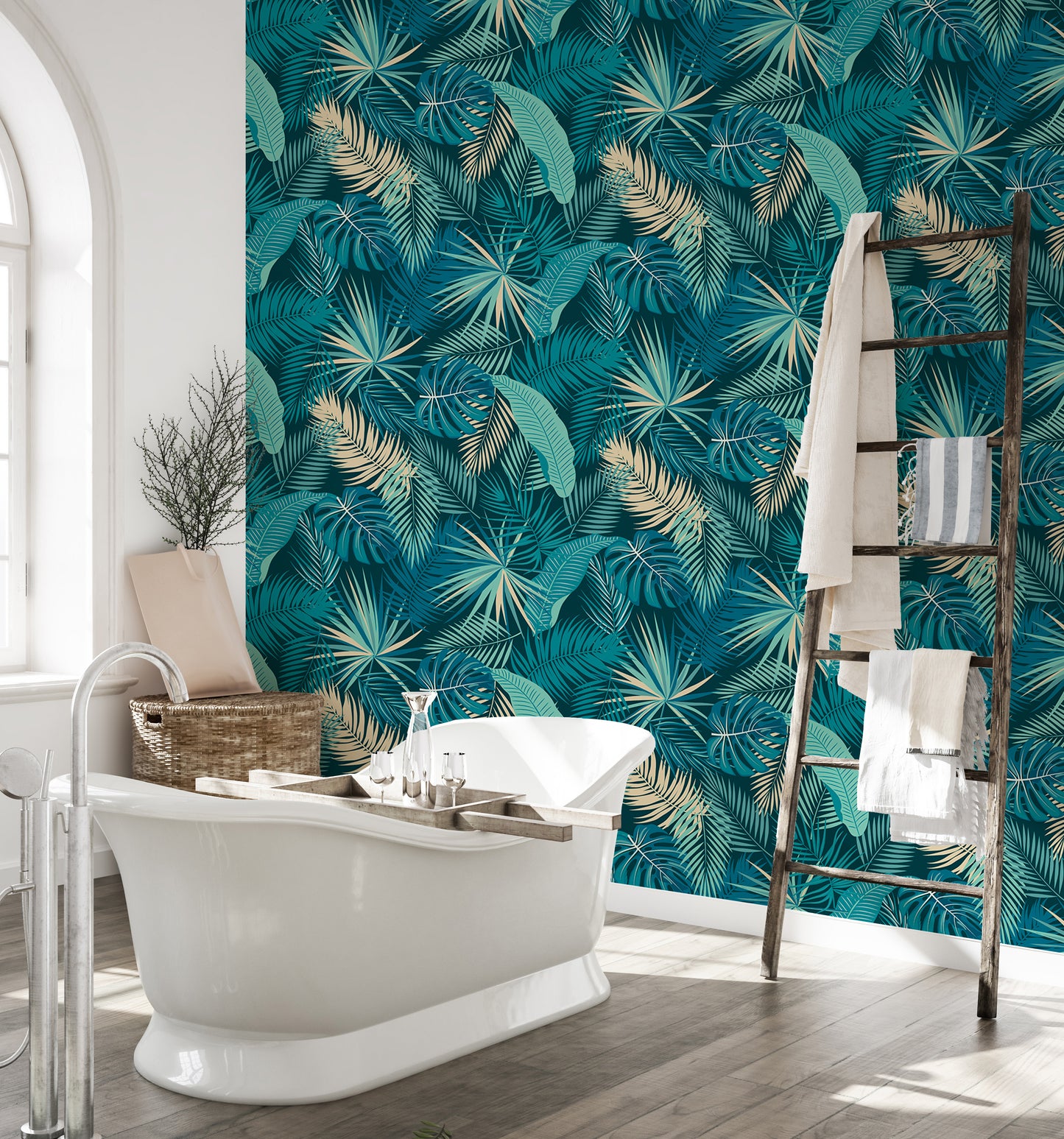 Jungle Palm Leaves Tropical Wallpaper For Walls