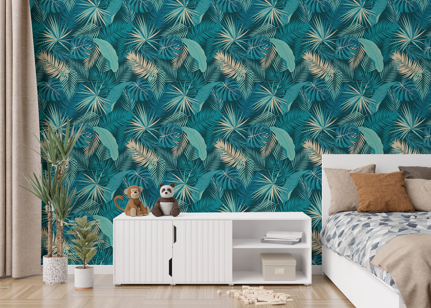 Jungle Palm Leaves Tropical Wallpaper For Walls