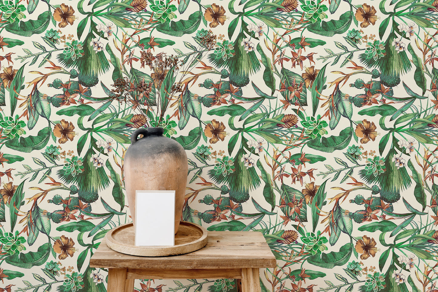 Seamless Pattern Flower Tropical Wallpaper