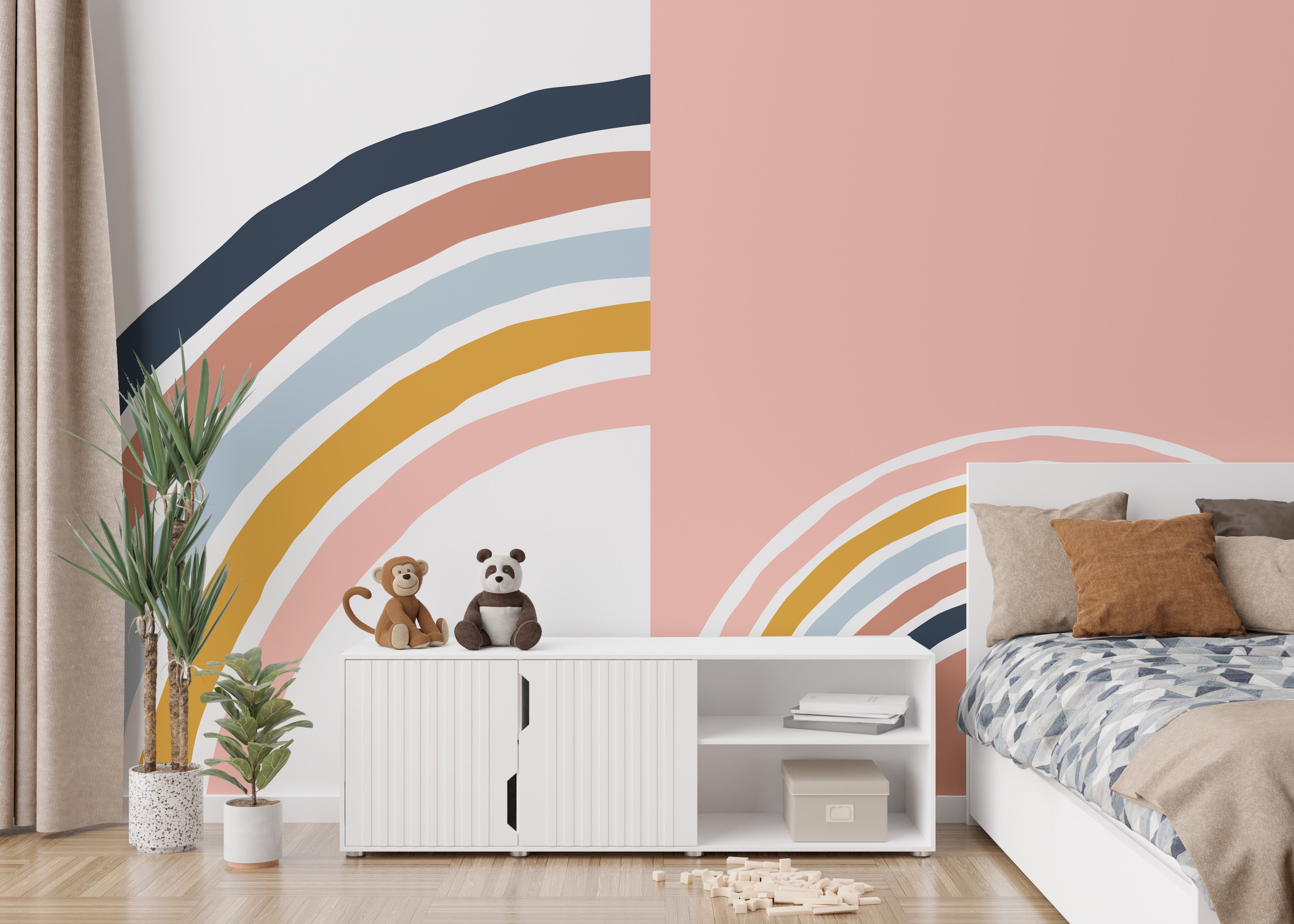 Eye-catching striped removable wall decor
