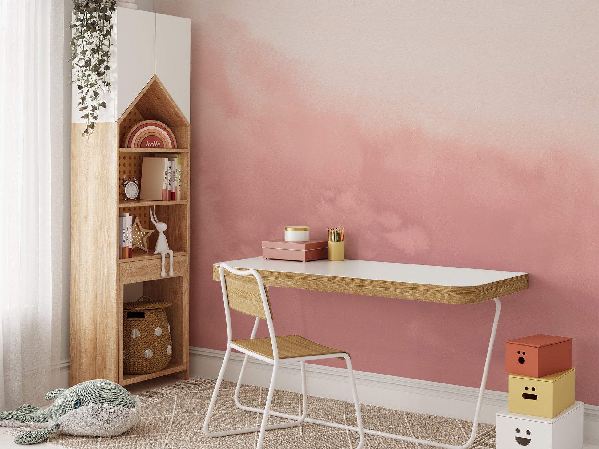 Elegant pink ombre wallpaper with a beautiful watercolor wash
