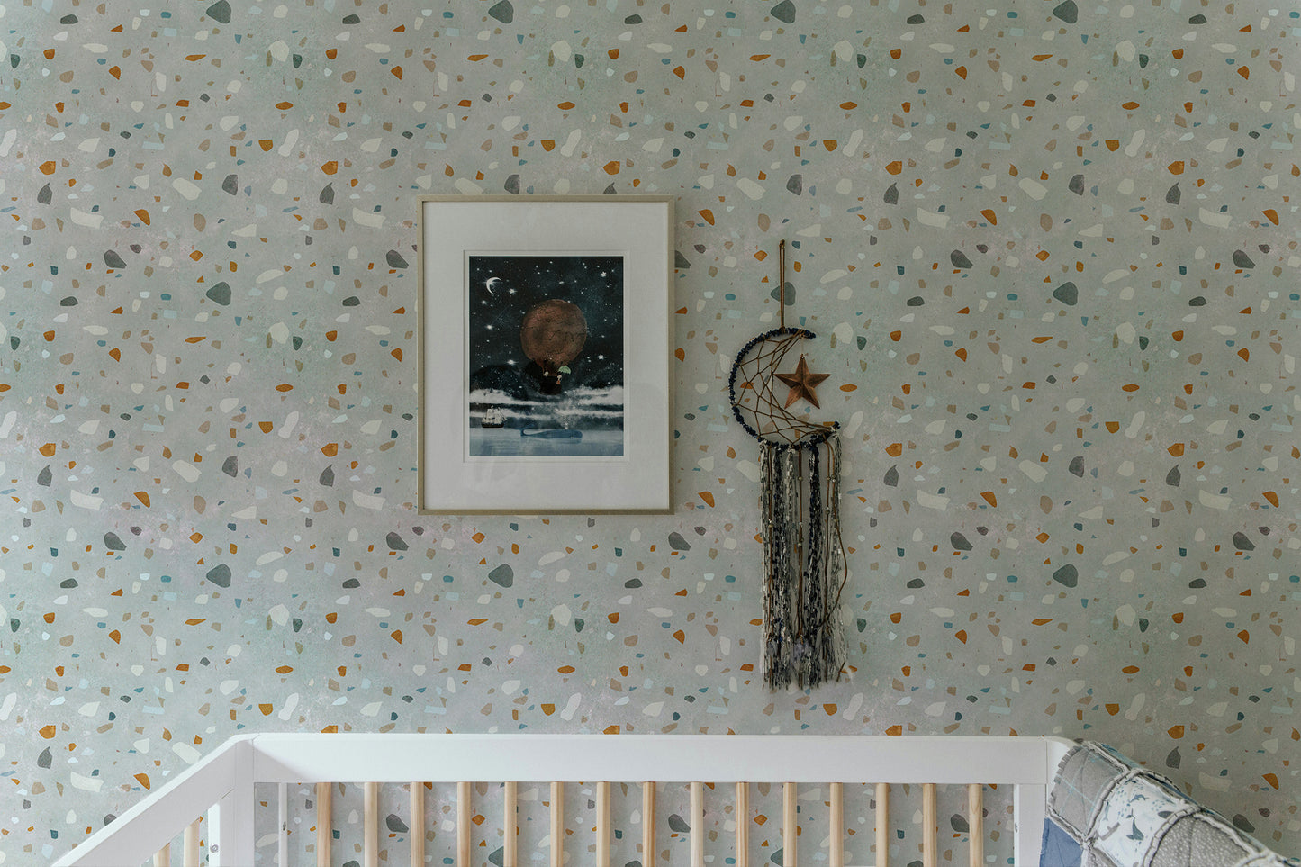 Mid Century Modern Natural Classic Terrazzo Wallpaper