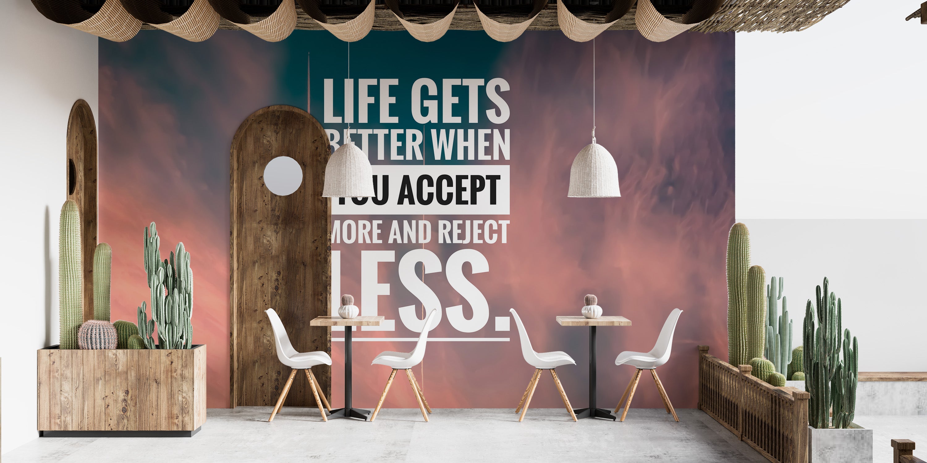 Uplifting motivational mural for modern spaces
