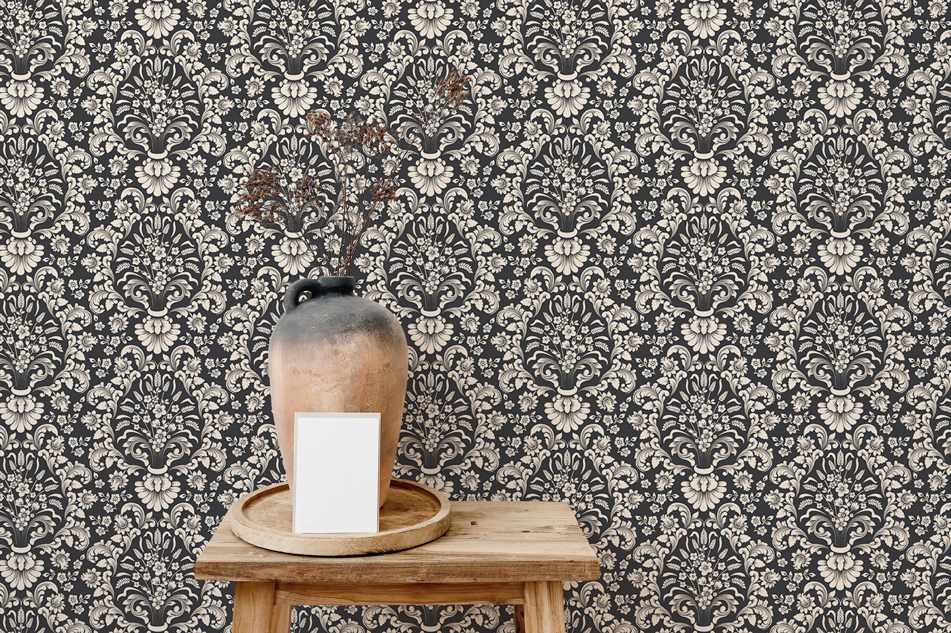 Timeless damask patterns on classical luxury wallpaper