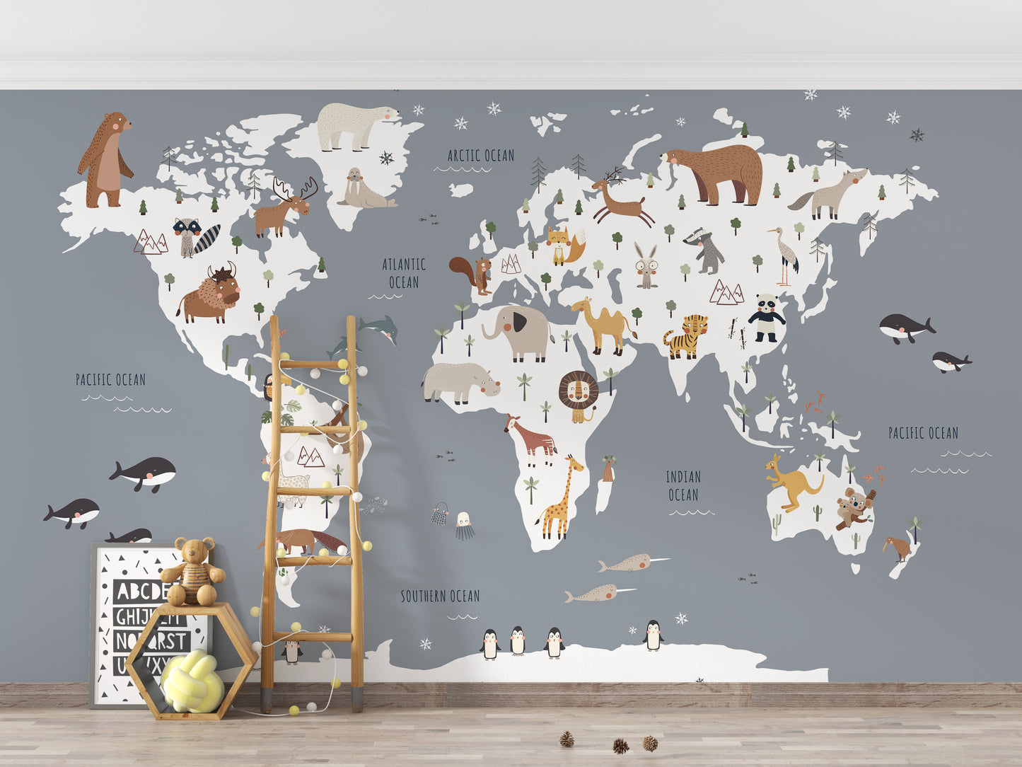 Kids Room World Map Wallpaper Murals