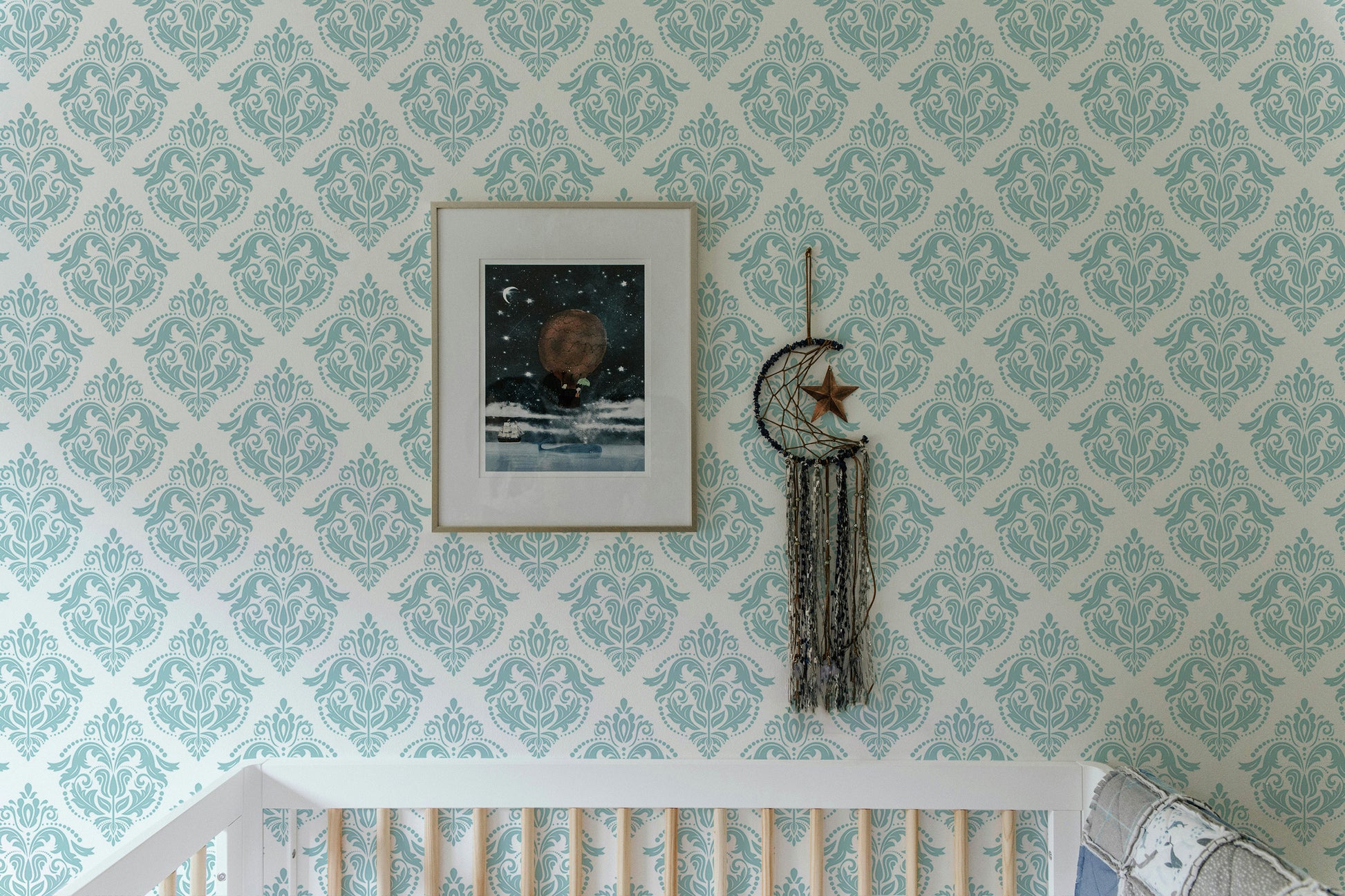 Timeless oriental wallpaper with classic blue patterns