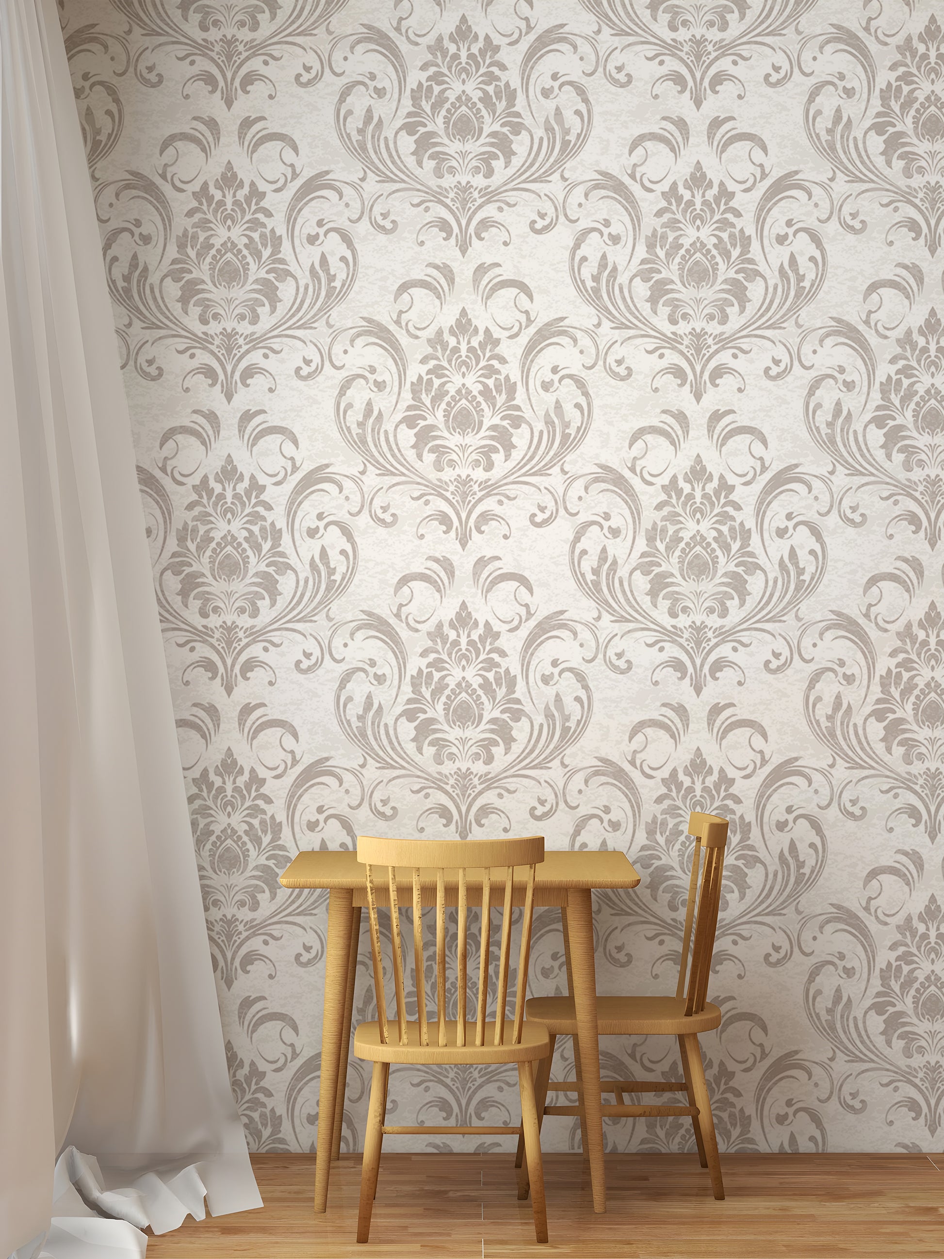 Elegant retro damask design for sophisticated walls