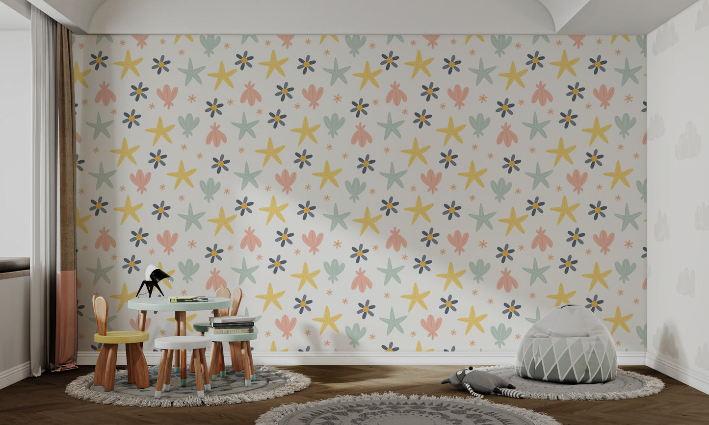 Pastel Starfish Wallpaper Mural