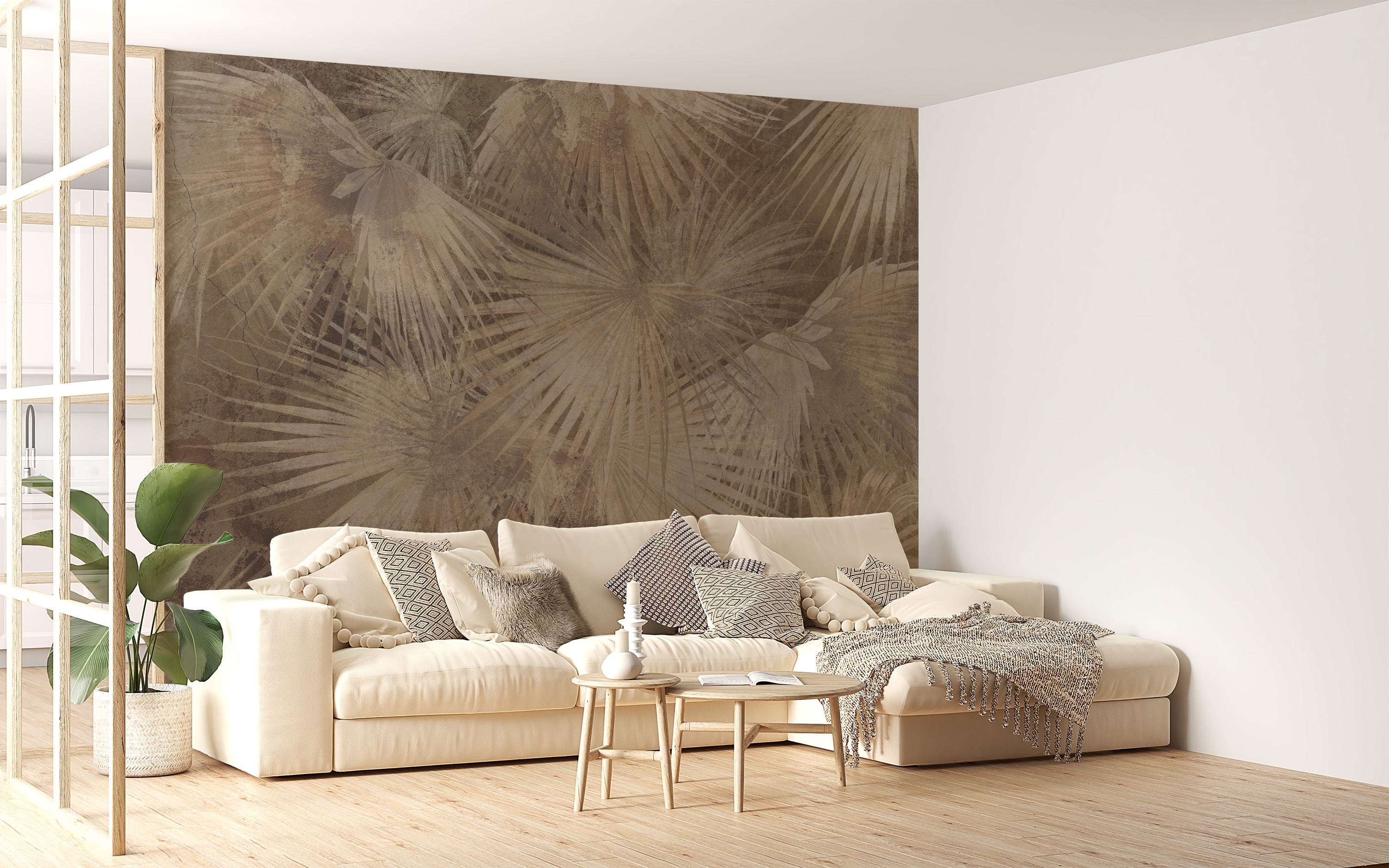 Sophisticated tropical mural for home decor
