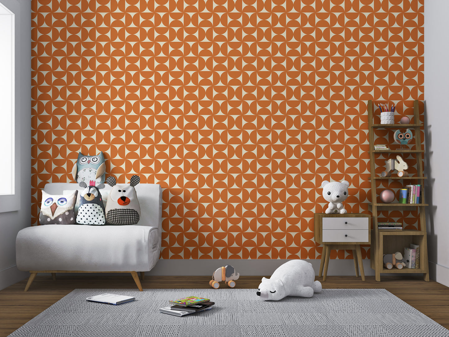 Stylish retro geometric wall covering
