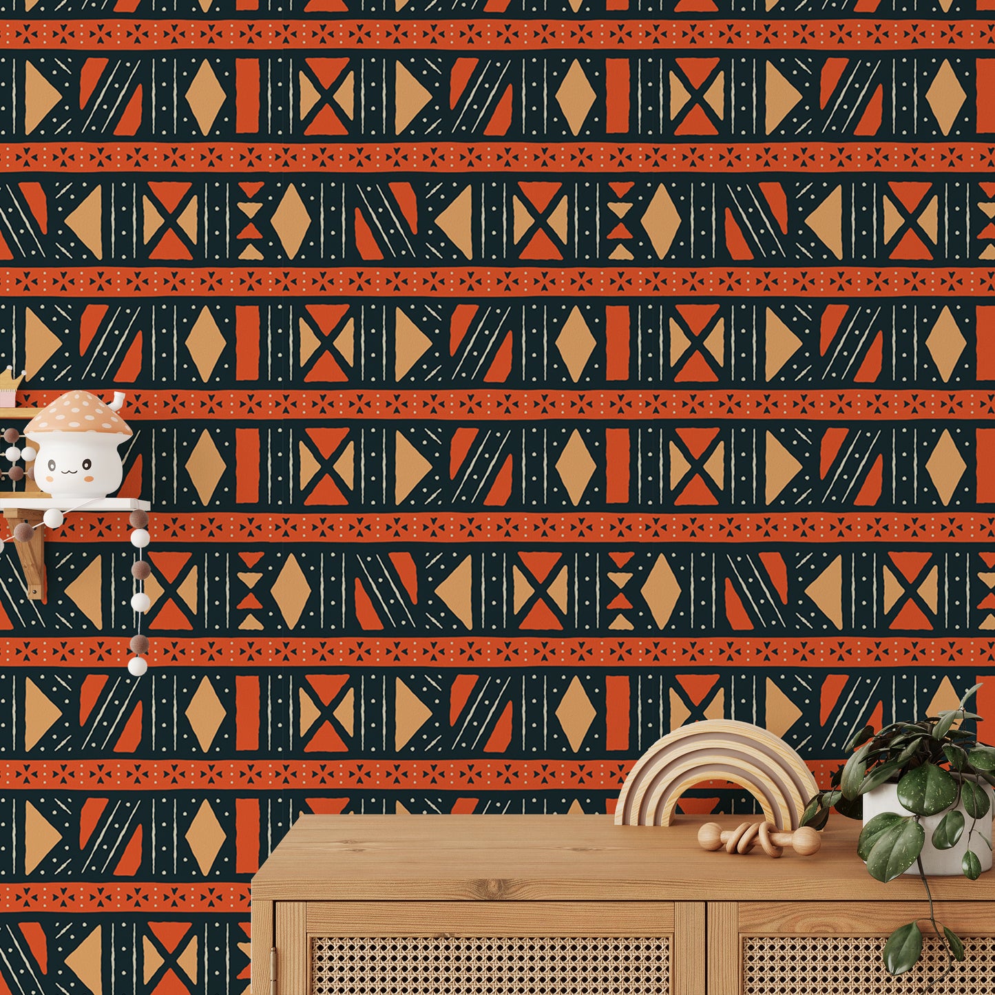 Geometric Africa Tribal Art Ethnic Seamless Pattern Wallpaper