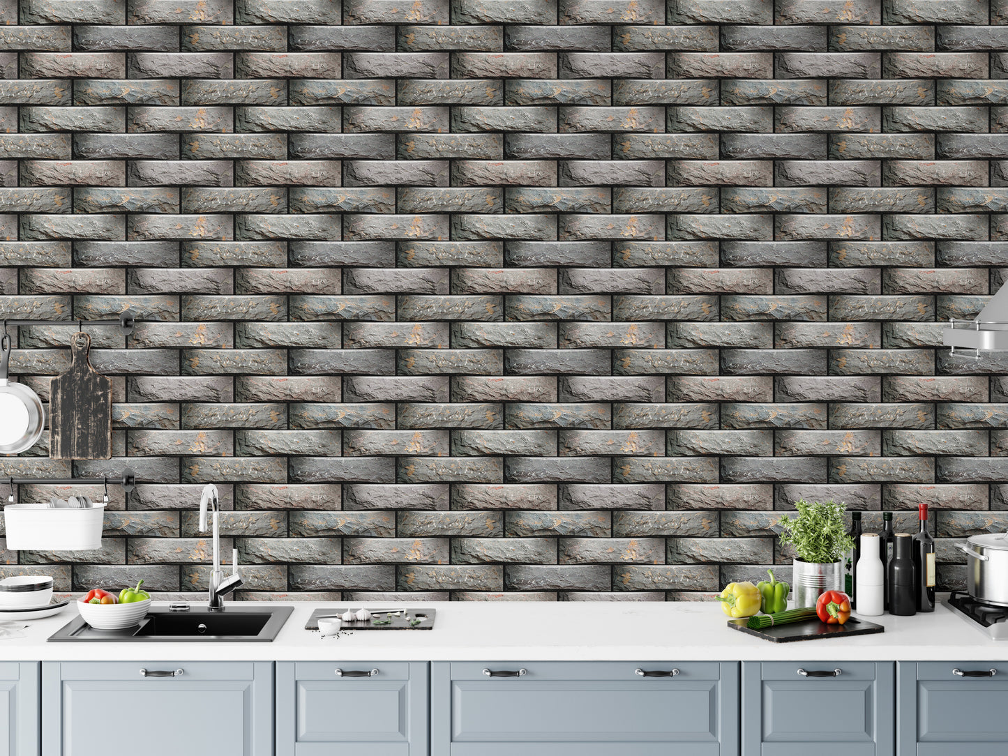 Elevation Wall Tiles Design Geometric Modules Wallpaper