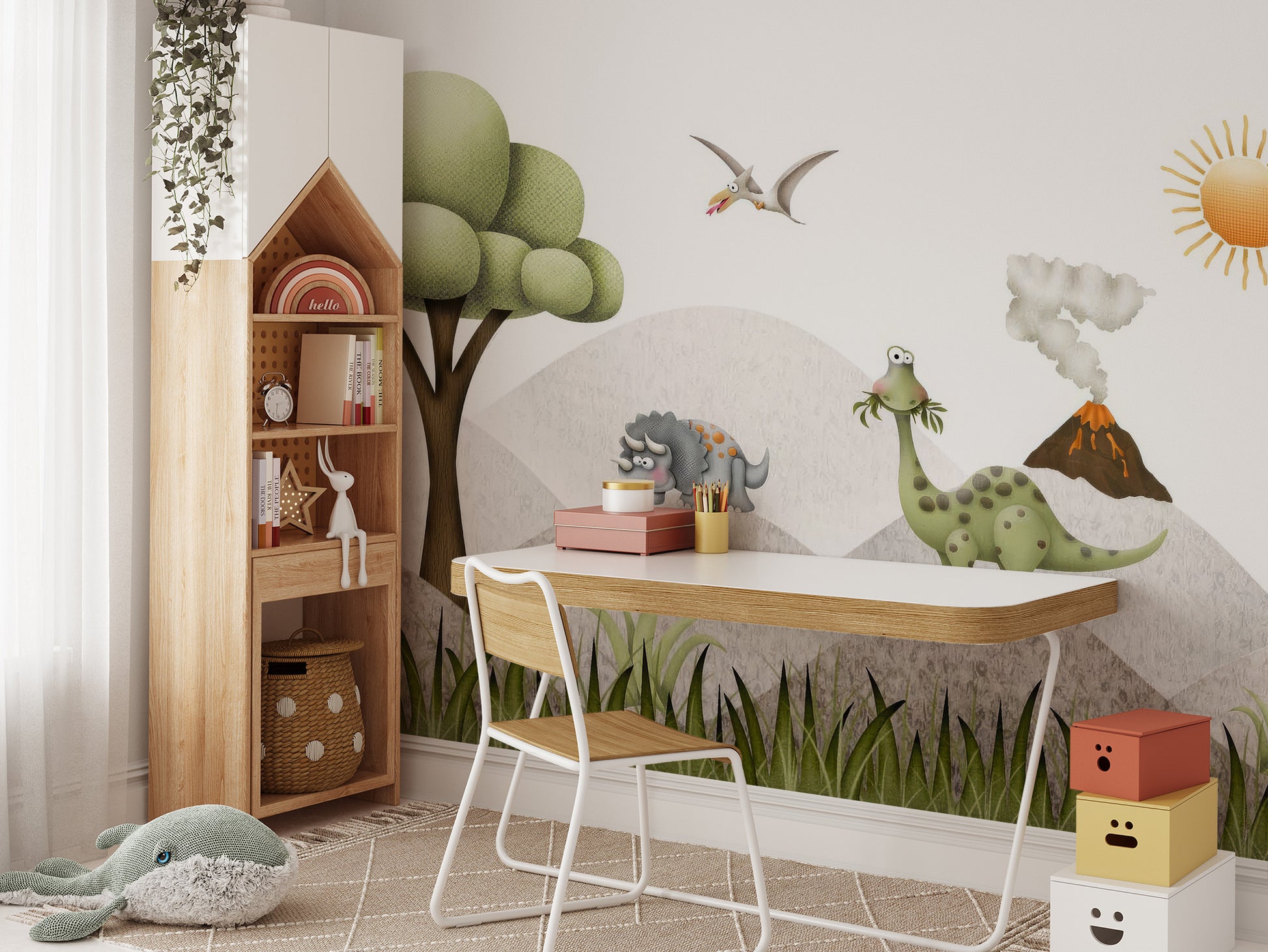 Add charm with Baby Dinosaur Nursery Wall Mural