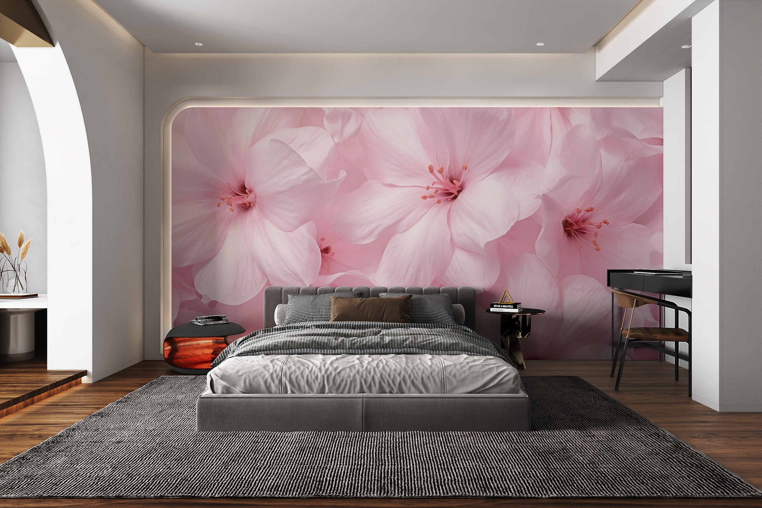 Soft pink petals wallpaper pattern
