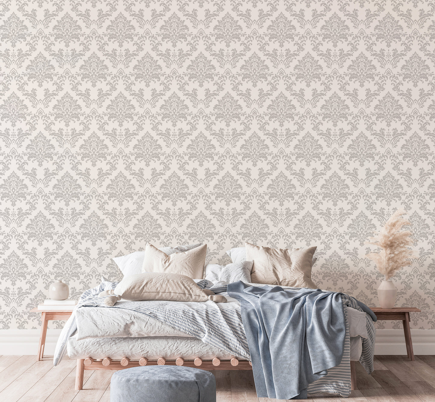 Seamless Texture Repeat Pattern Damask Wallpaper For Walls