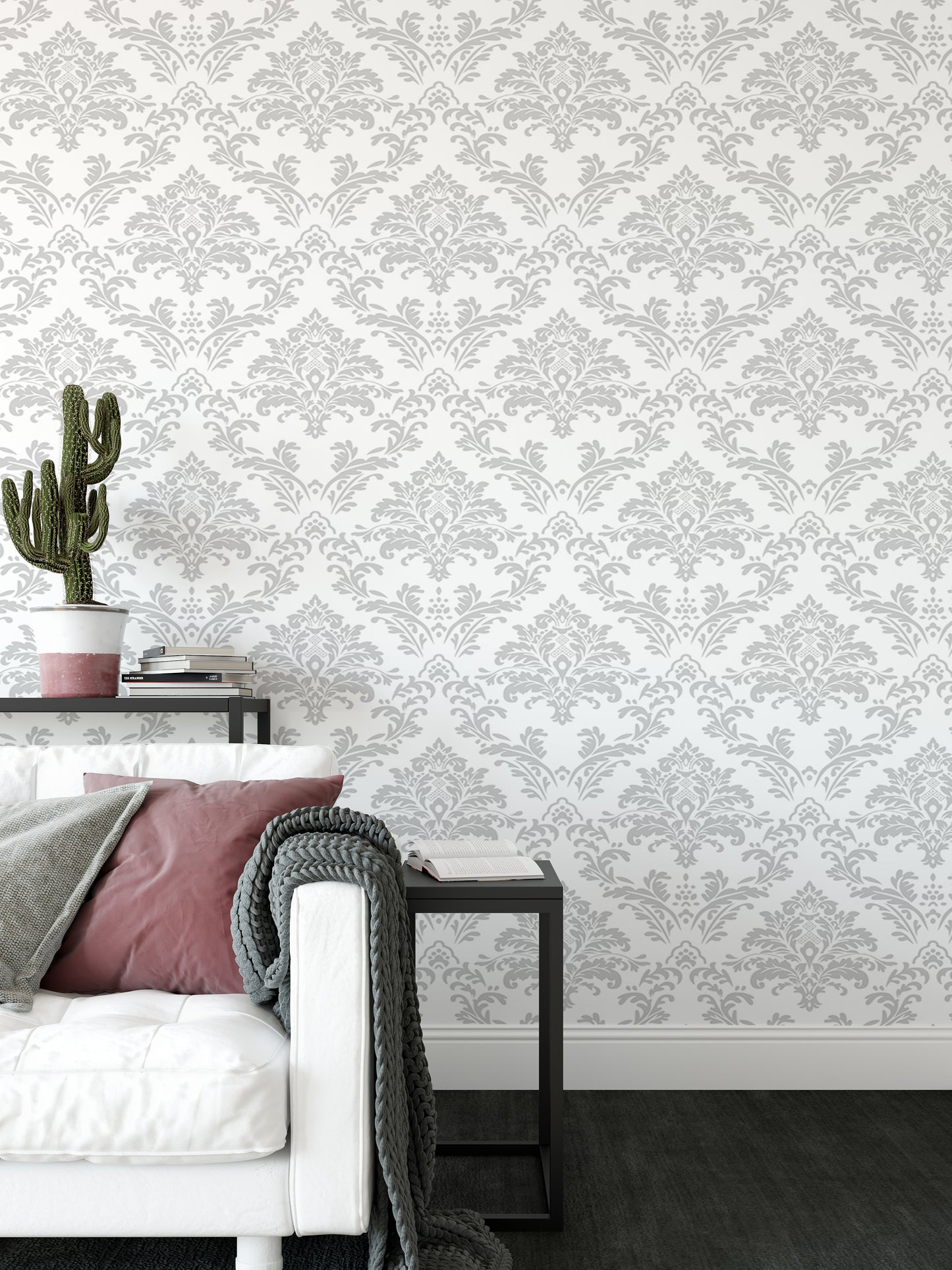 Seamless Texture Repeat Pattern Damask Wallpaper For Walls