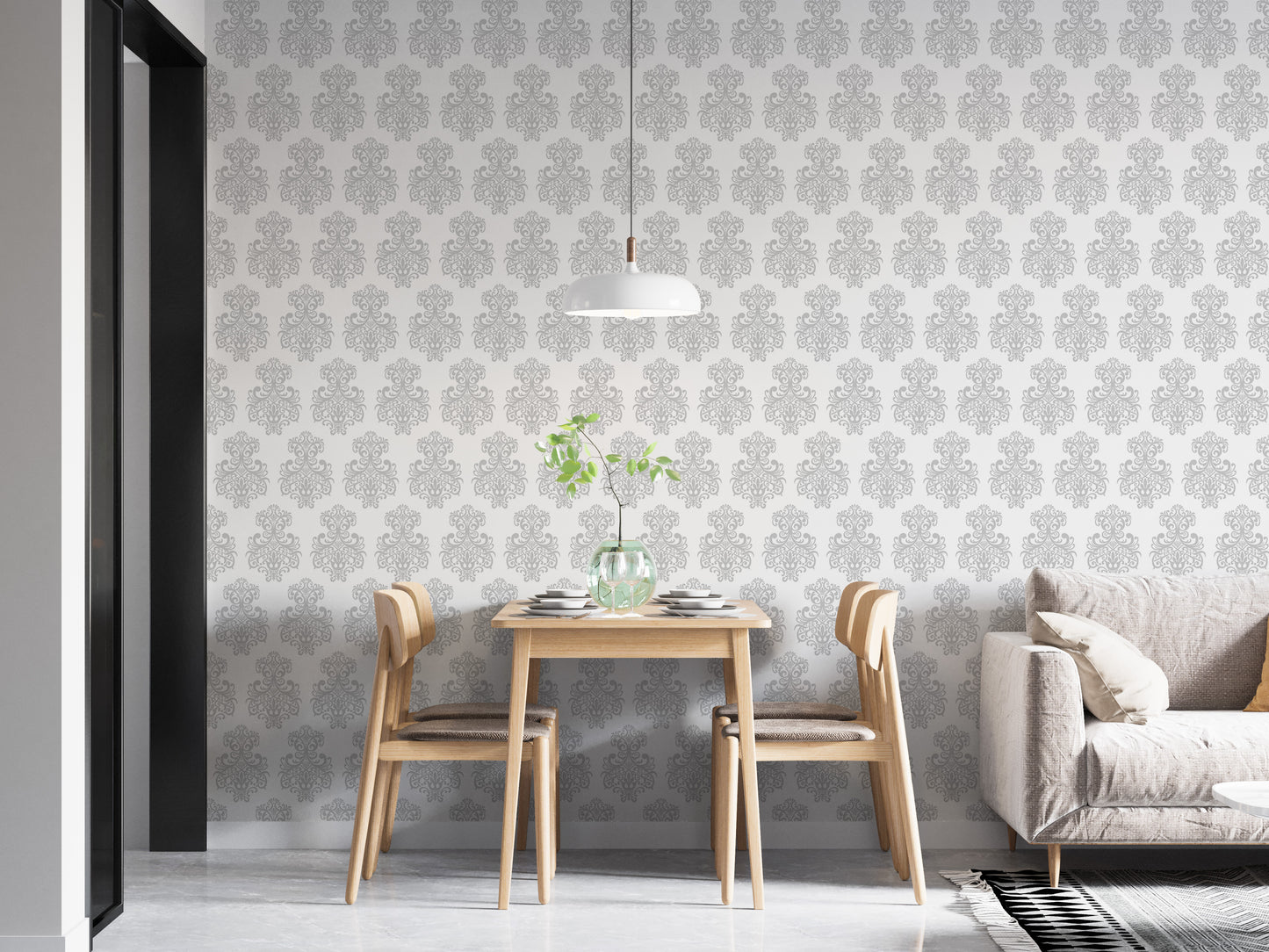 Damask Textured Repeat Pattern Removable Wallpaper