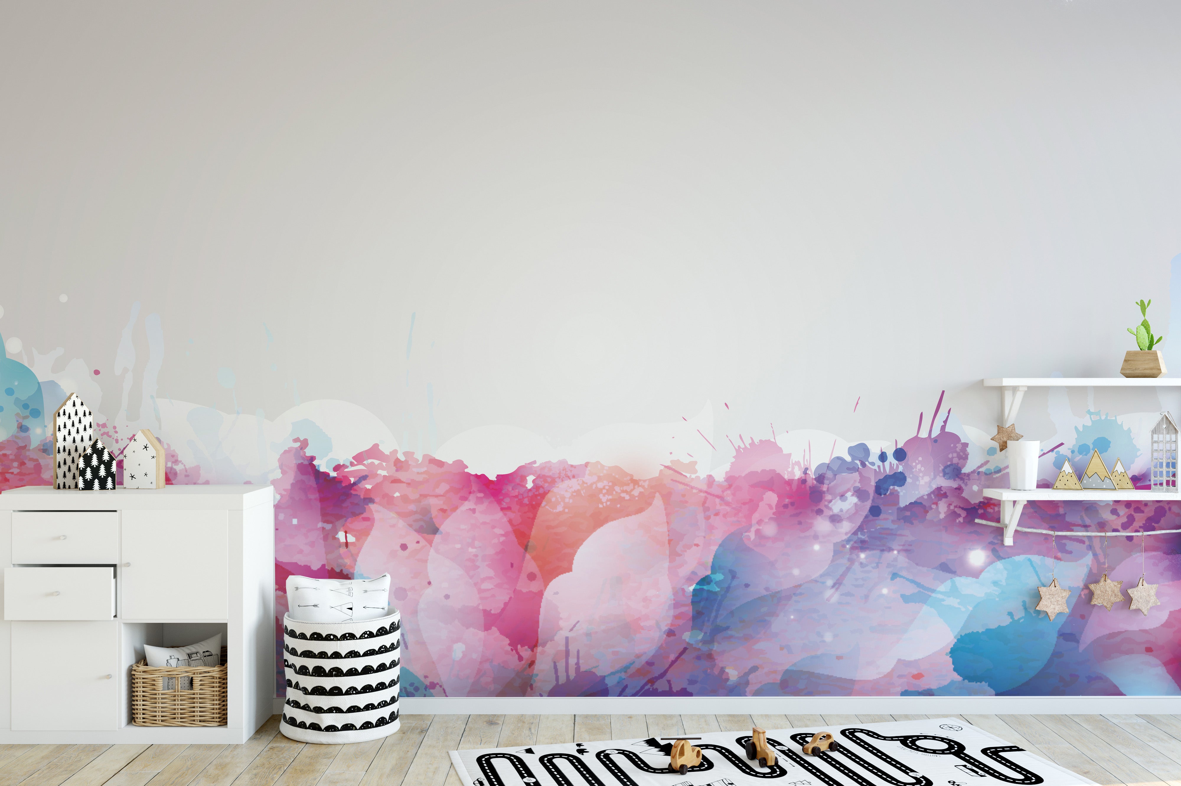 Multi brushstroke watercolor wallpaper mural
