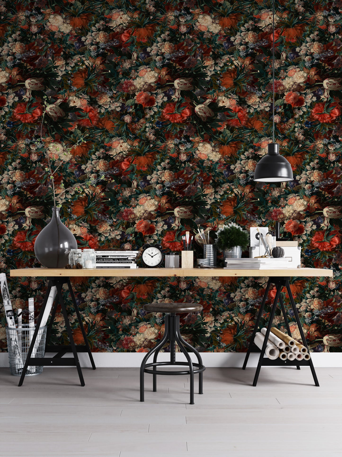 Vintage Classic Style Various Flowers Wallpaper For Walls