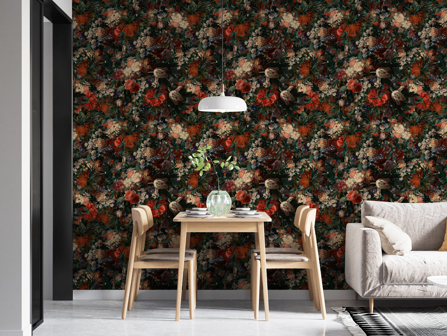 Vintage Classic Style Various Flowers Wallpaper For Walls