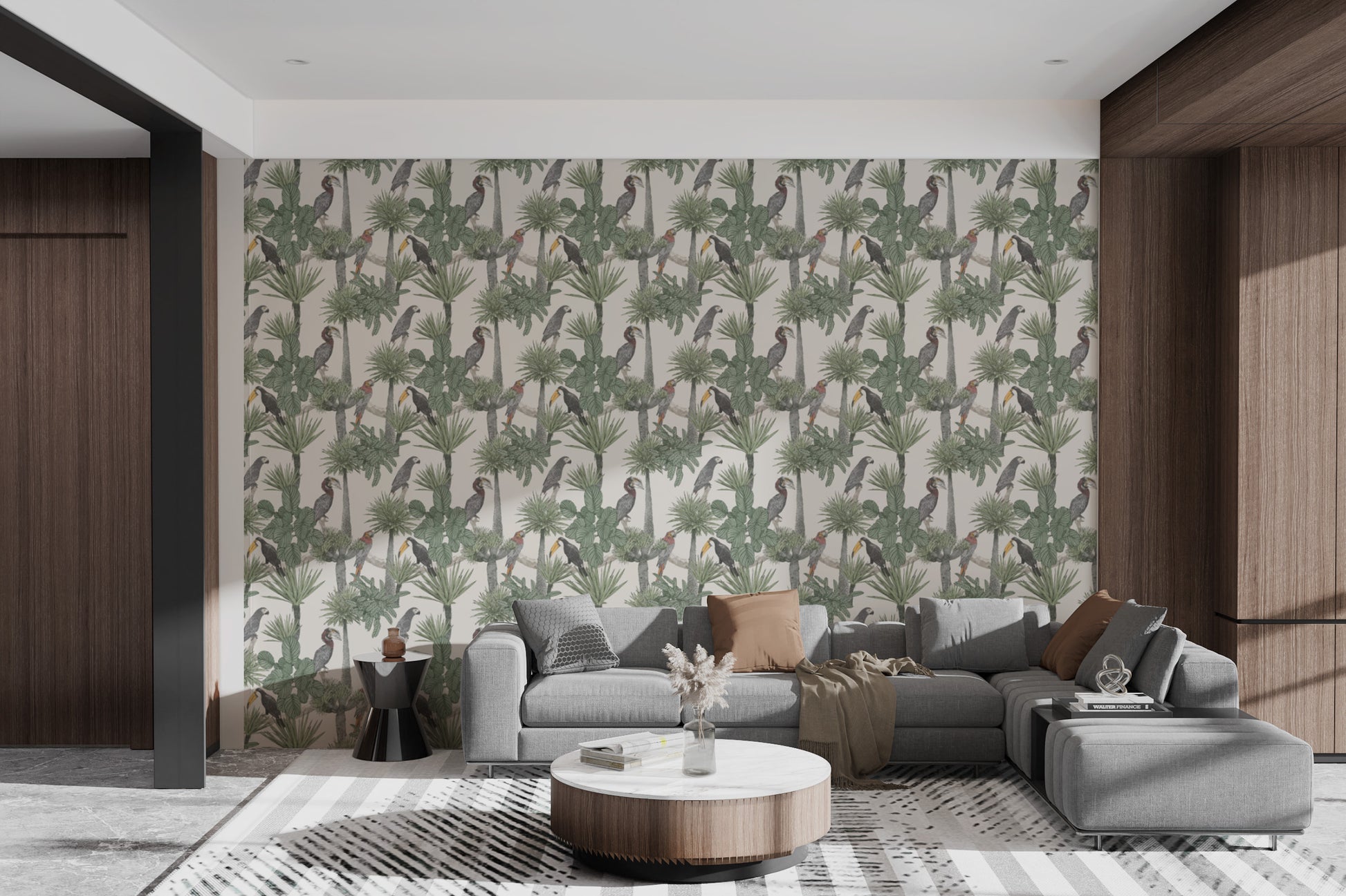 Toucan-inspired tropical wall mural for vibrant interiors