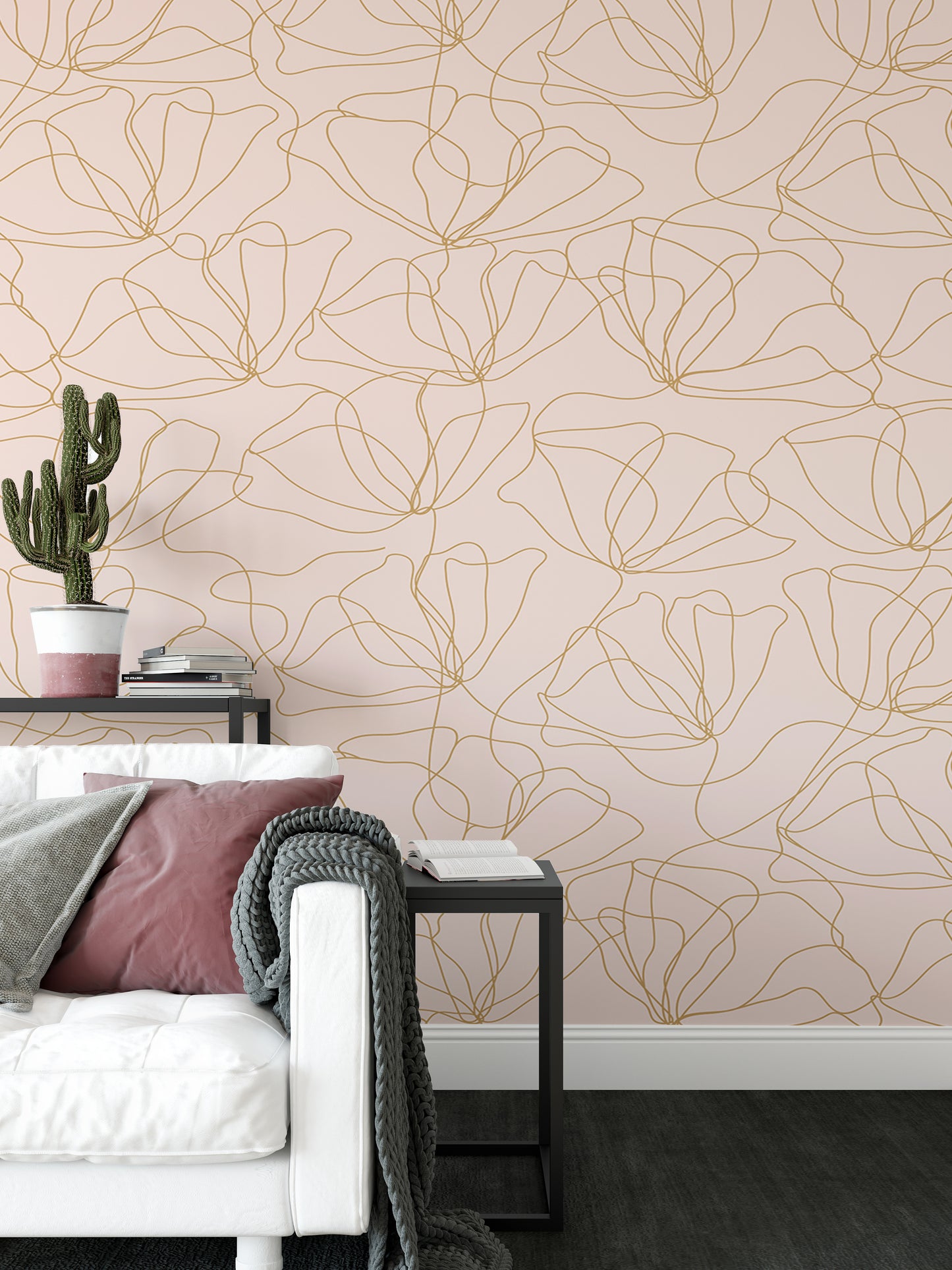 Floral Abstract Delicate Pastel Color Pattern Wallpaper