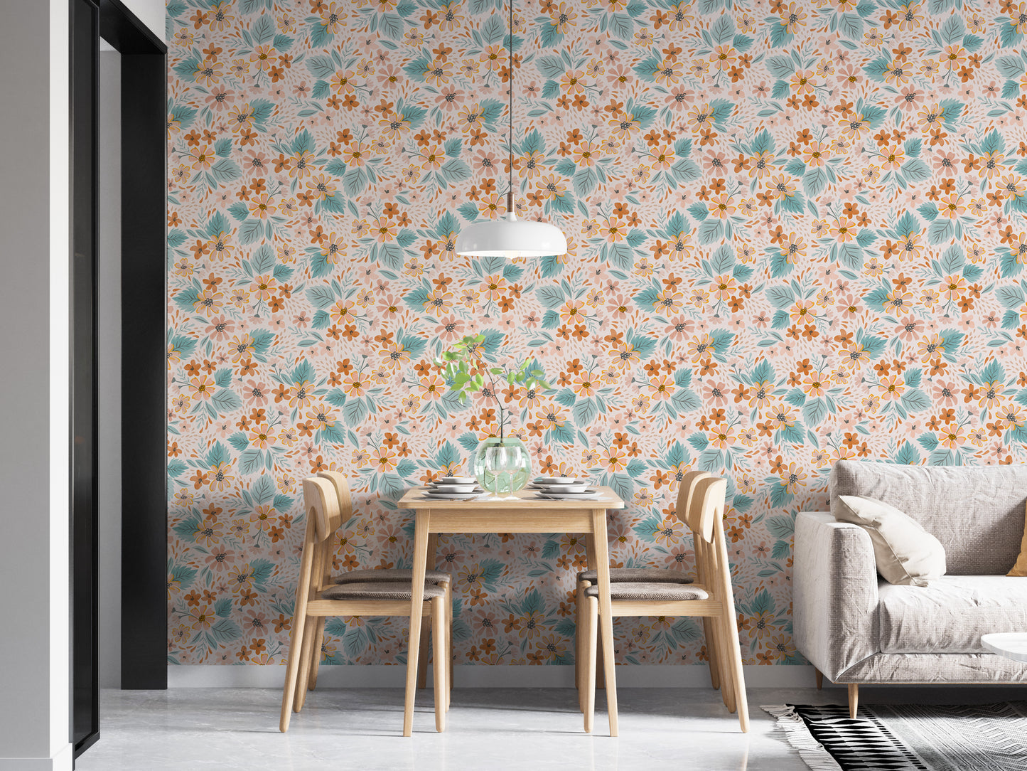 Watercolor Small Pattern Floral Pastel Colors Wallpaper