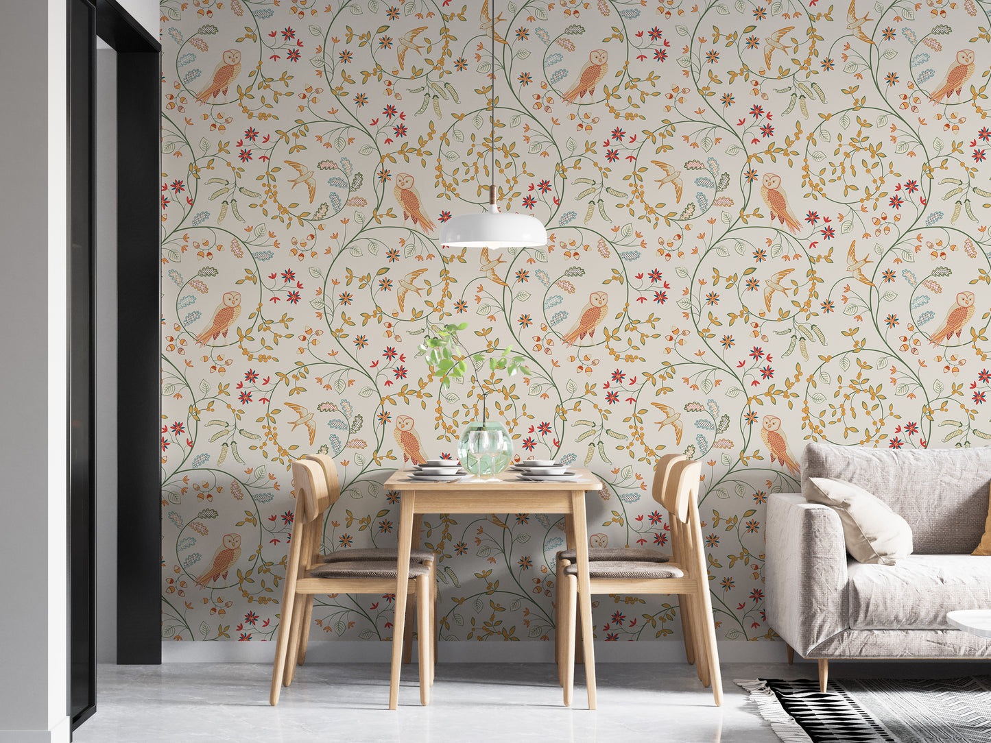 Newill Peppermint Russet Flower Wallpaper For Walls