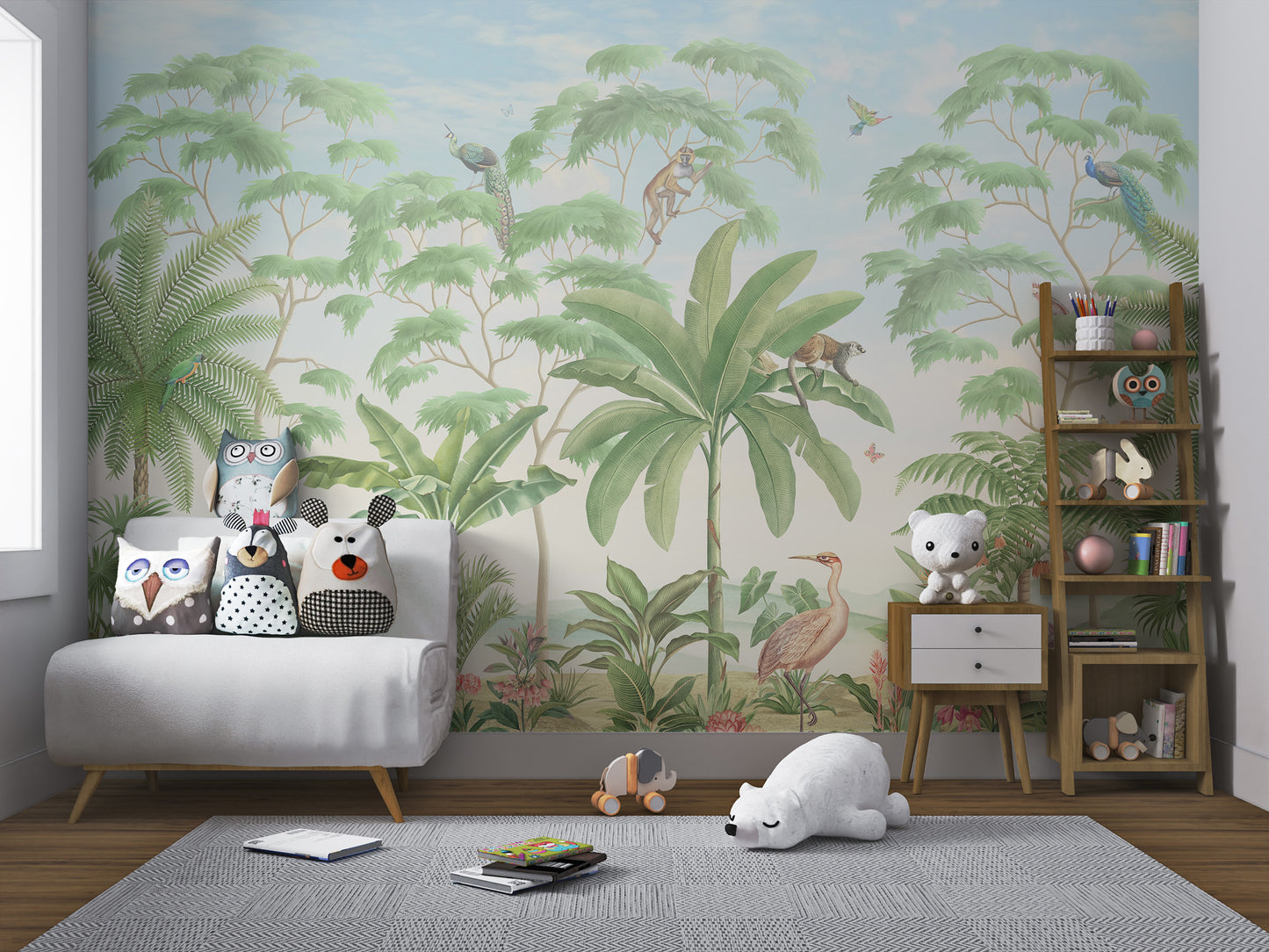 Tropical Jungle Wildlife Mural