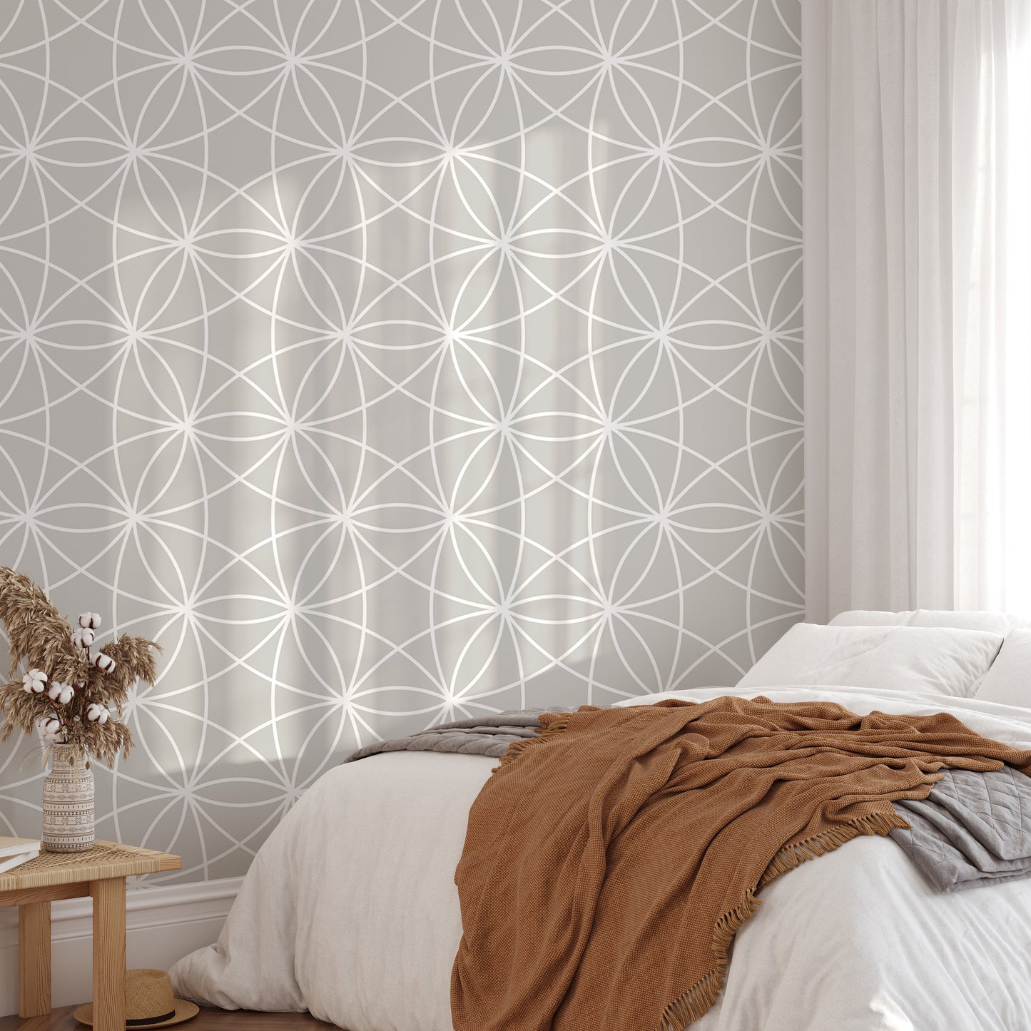 Modern Style Geometric Repeat Pattern Wallpaper