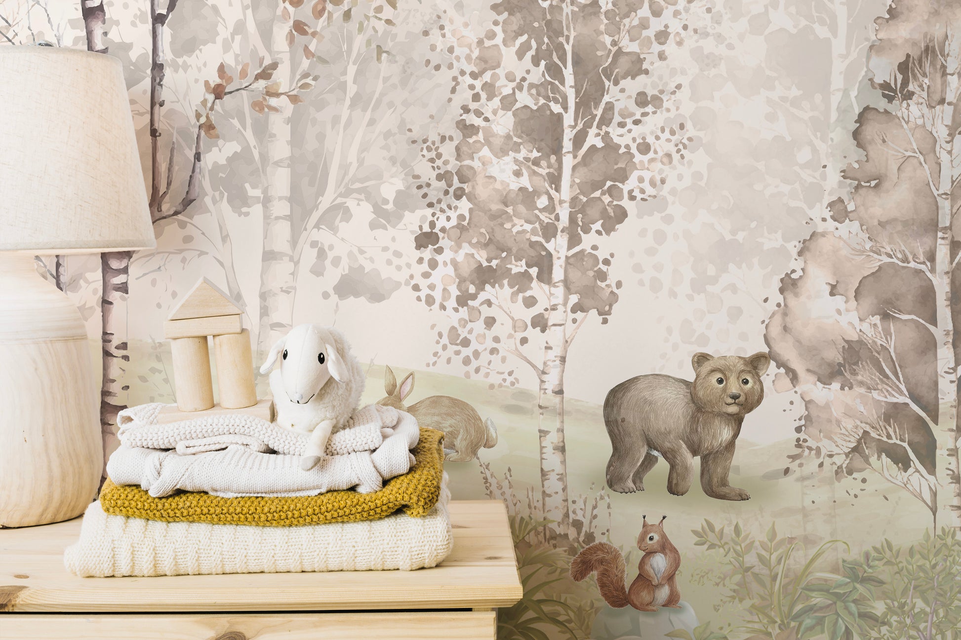 Charming Woodland Animals Mural