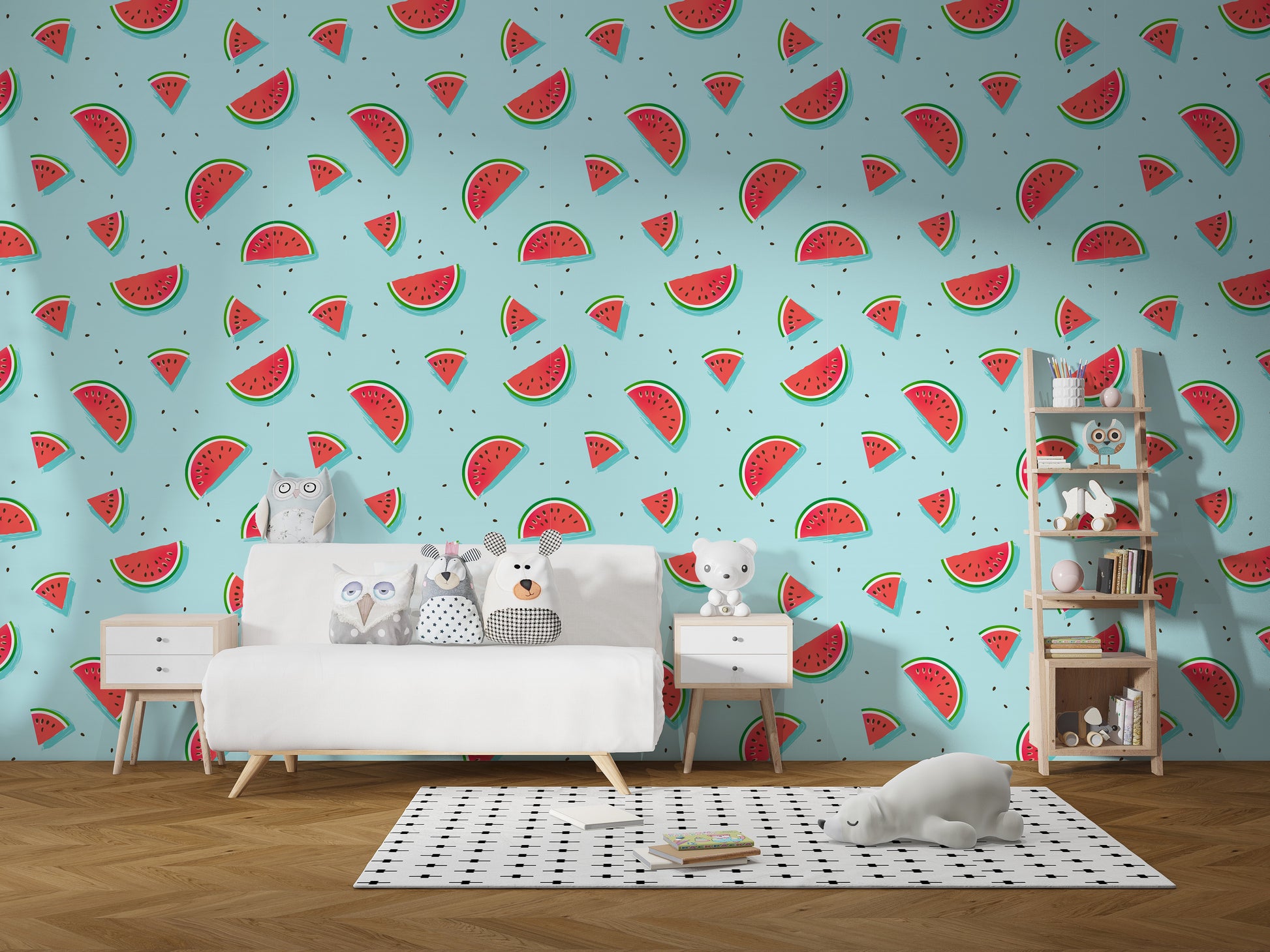 Watermelon repeat pattern mural for decor



