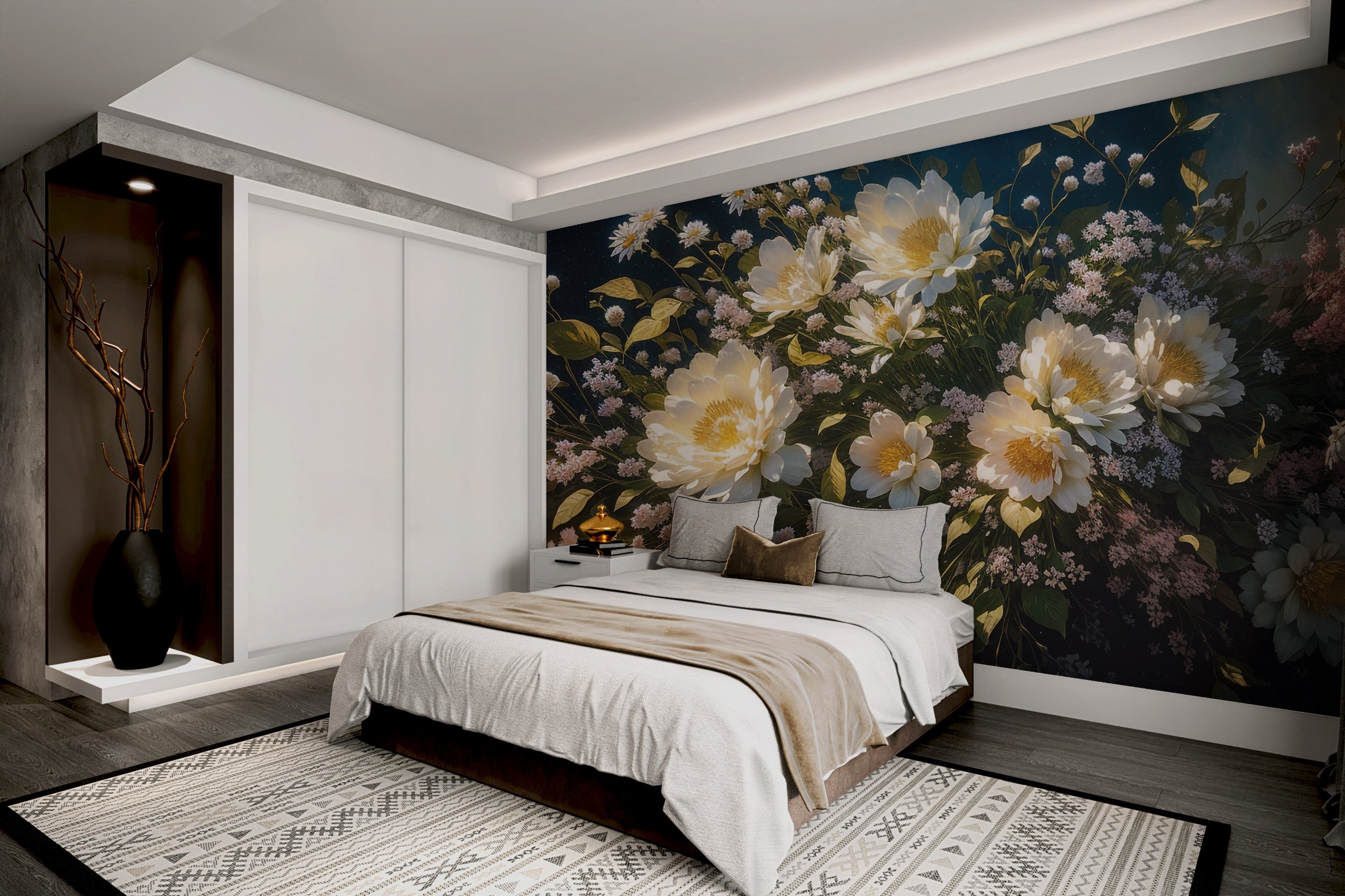 Luxury oil painting floral wall decor
