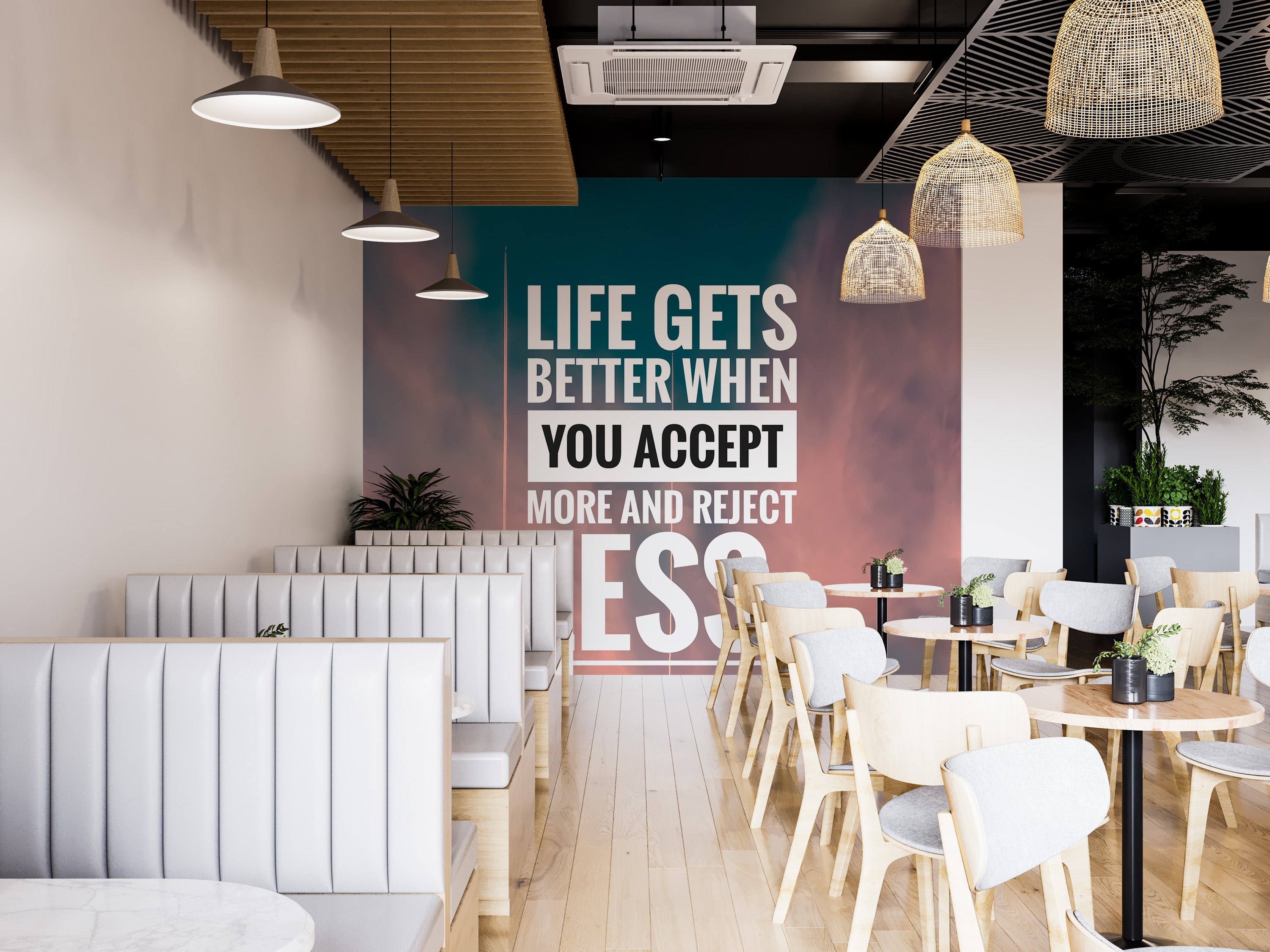 Motivational quote mural for energetic vibes
